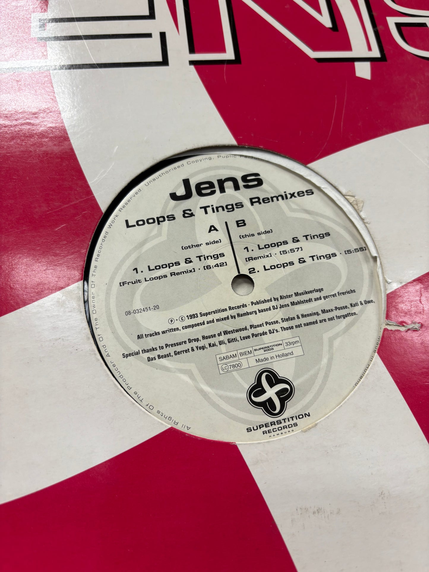 Jens: Loops & Strings, 12inch, 1st pressing, Germany 1993