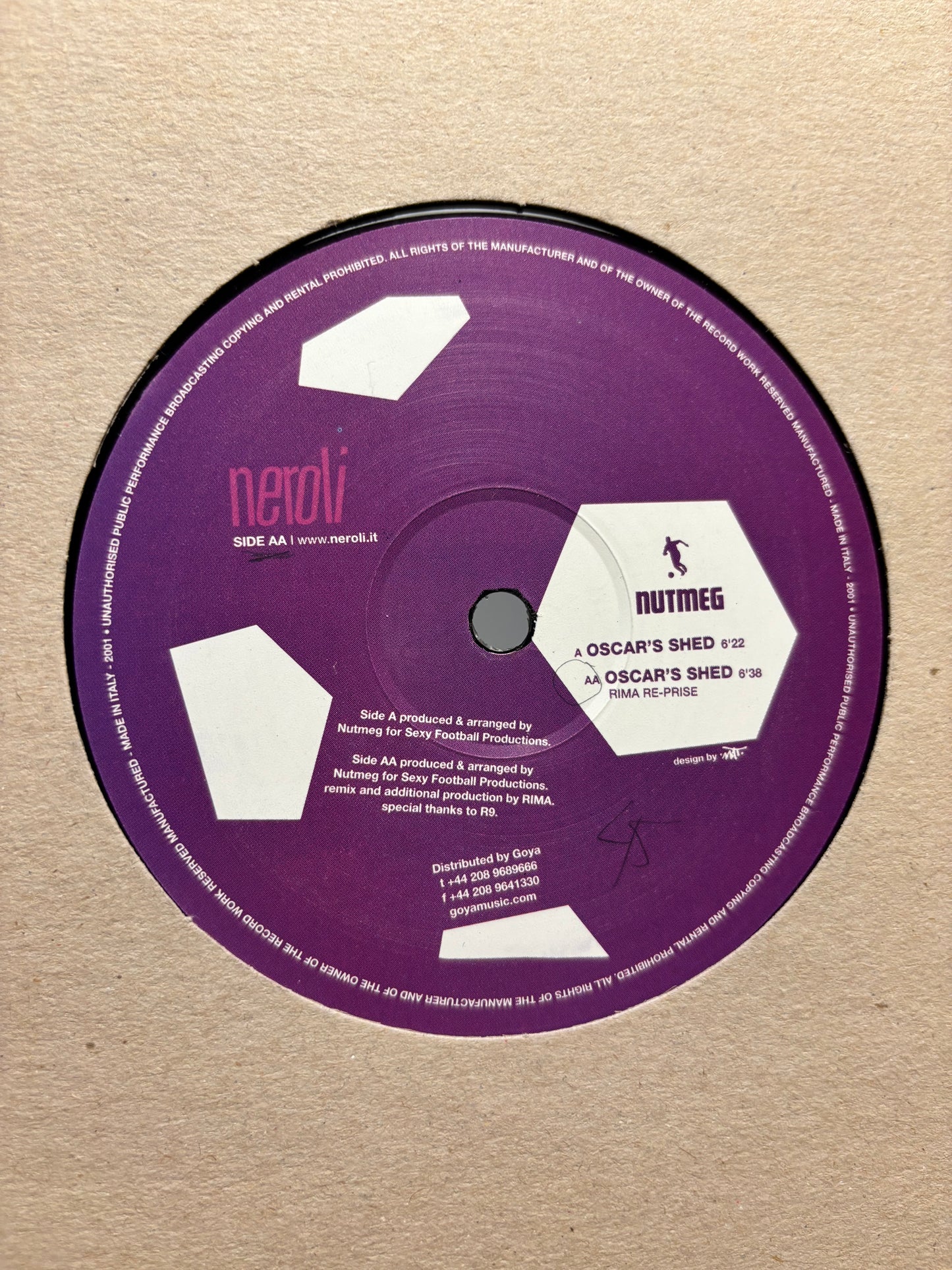 Nutmeg: Oscar’s Shed, 12inch, Only official pressing, Neroli, Italy 2001