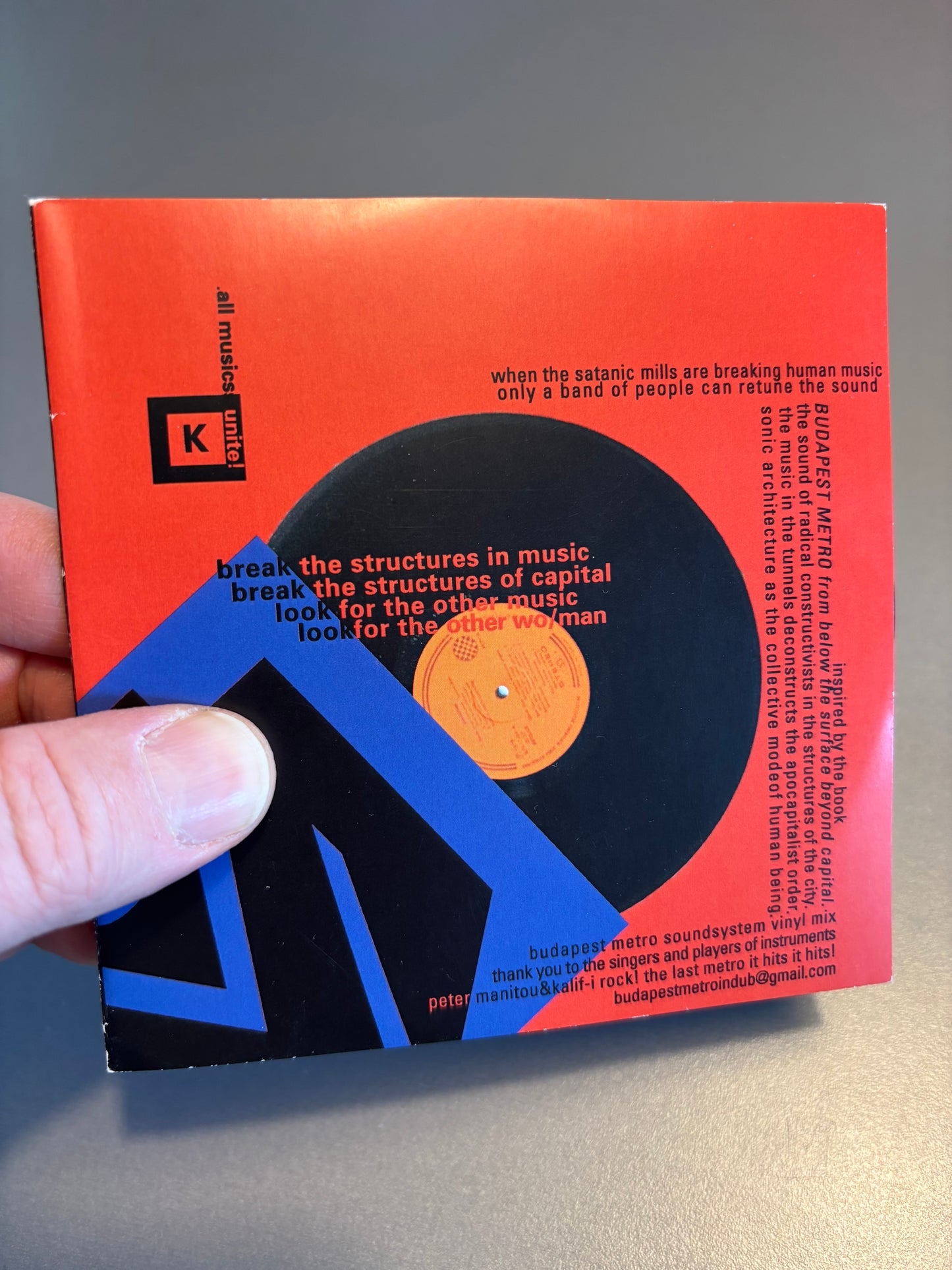 Budapest Metro Sound 1966-1991, CDr, Only pressing, Budapest Metro Soundsystem vinyl mix, K all musics unite!, Finland 2013