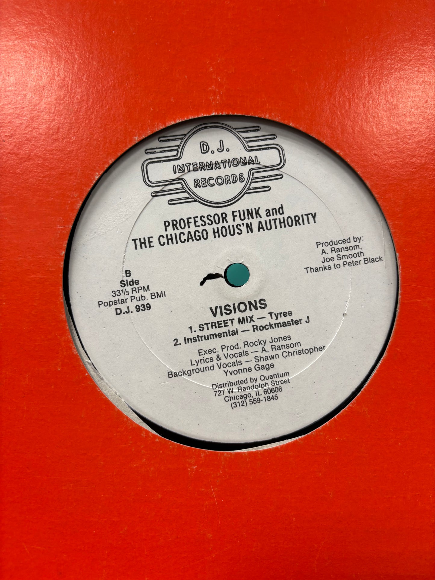 Professor Funk and The Chicago Hous’n Authority: Visions, 12inch, Only pressing, D.J. International Records, US 1987