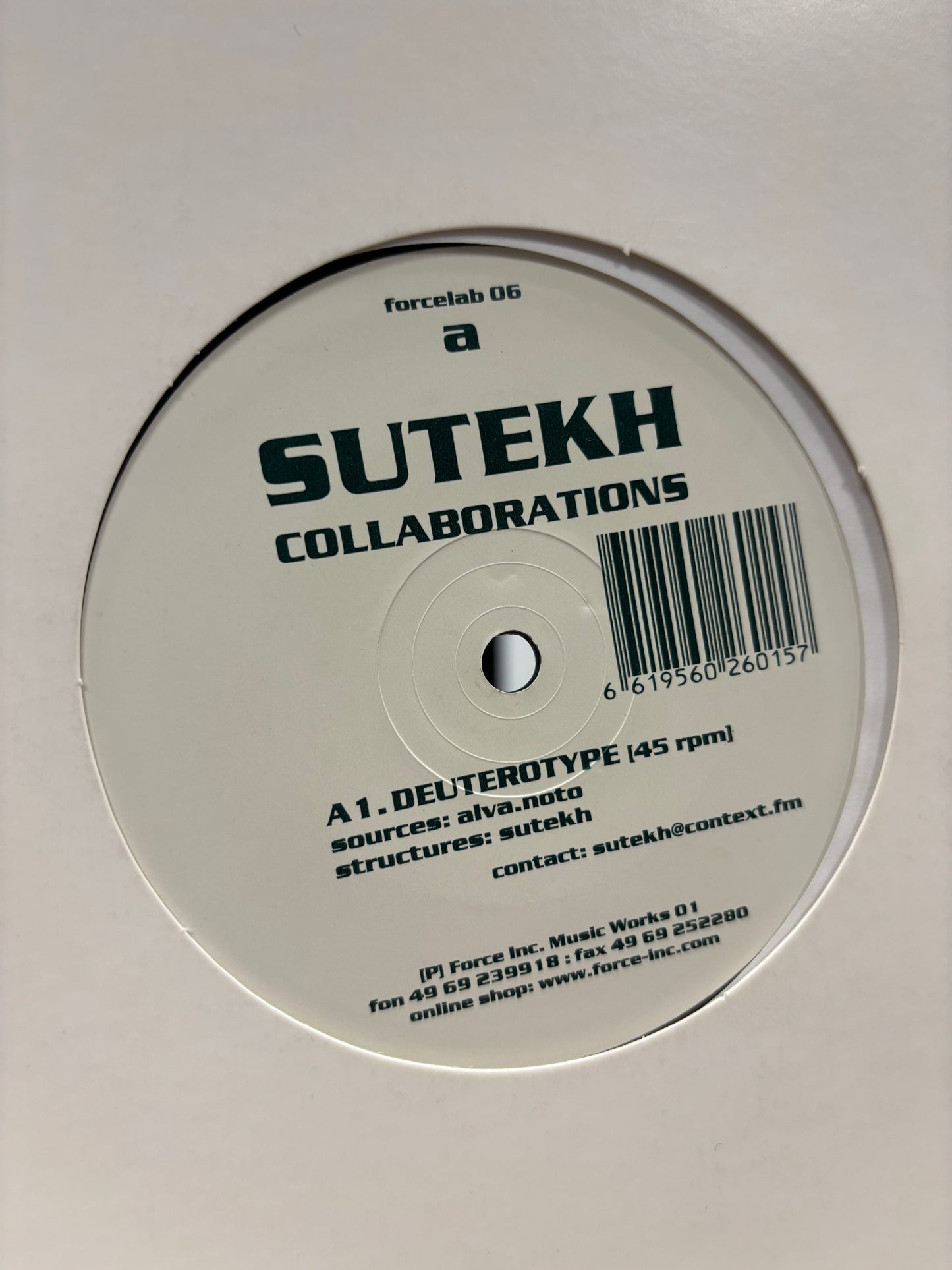 Sutekh: Colloborations, 12inch, Only official pressing, Force Lab, Germany 2001