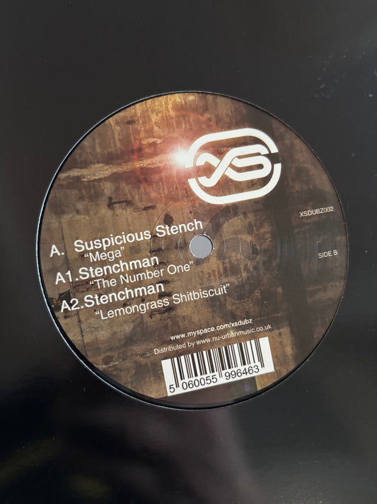 Suspicious Stench & Stenchman: Mega/The Number One/Lemongrass Shitbiscuit, 12inch, Only pressing, XS Dubs, UK 2008