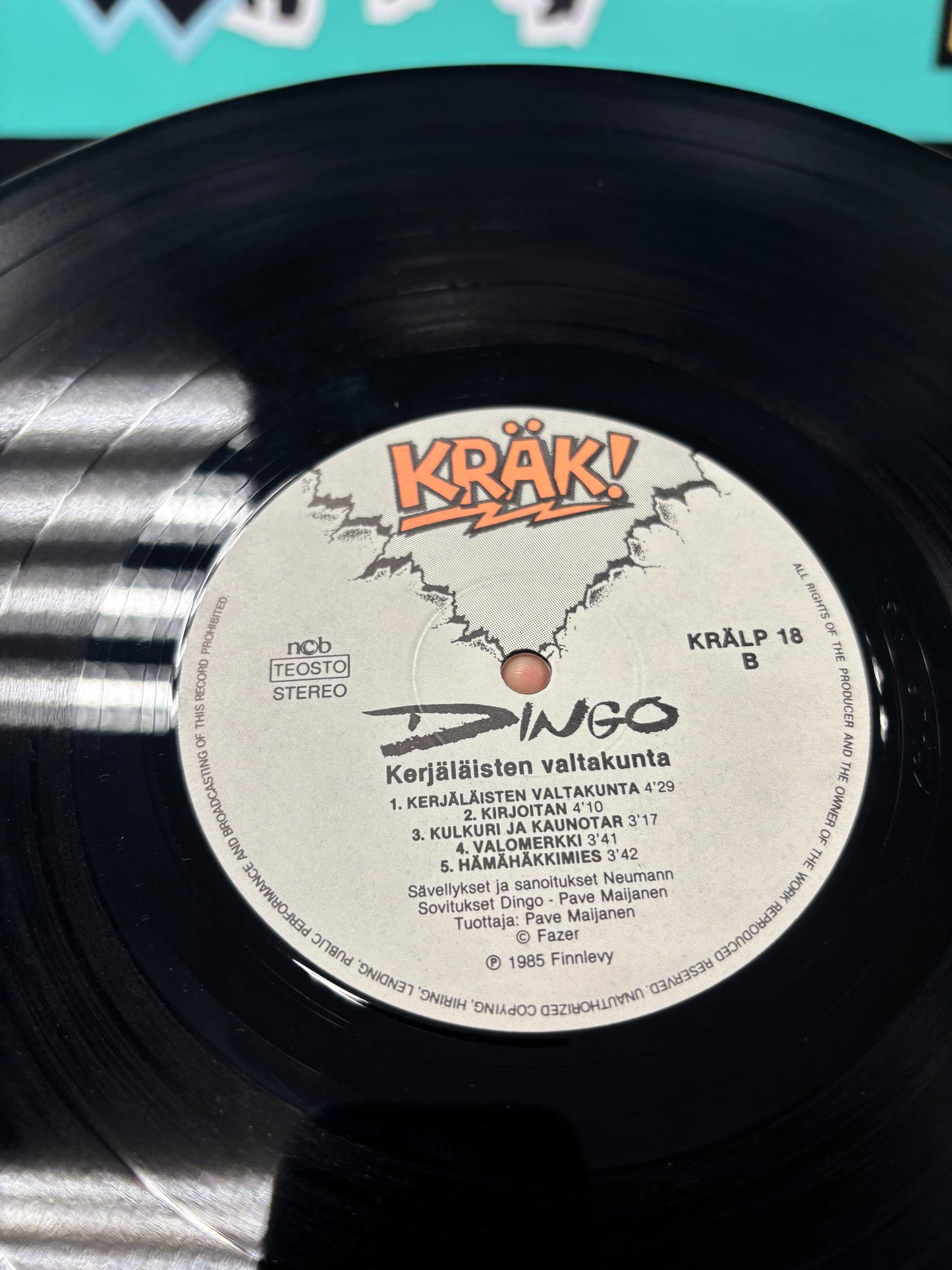 Dingo: Kerjäläisten Valtakunta, LP, 1st pressing, Kräk!, Finland 1985