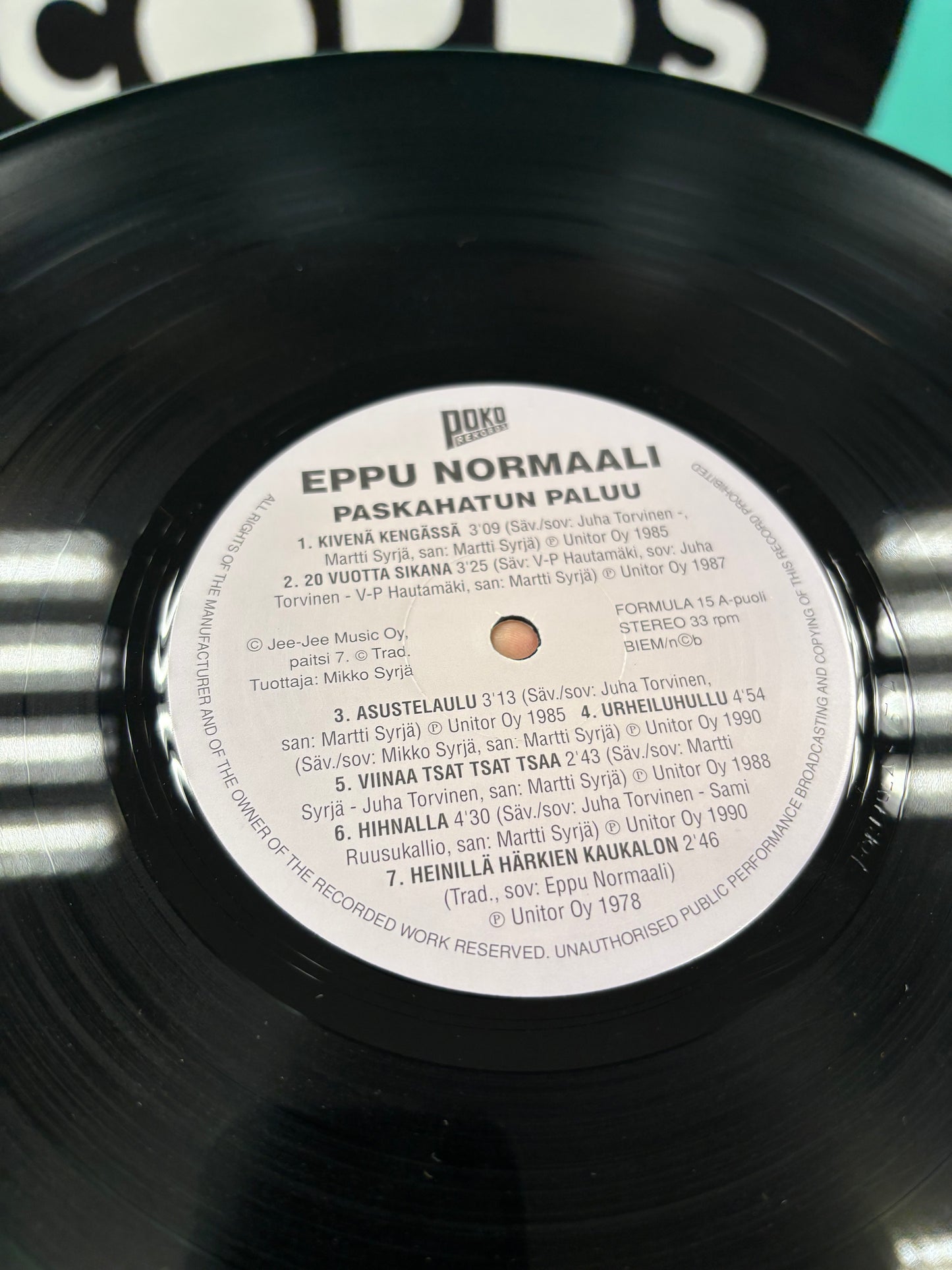 Eppu Normaali: Paskahatun Paluu, B-puolia ja muita harvinaisuuksia 1978-90, LP, 1st pressing, Only vinyl pressing, Poko Rekords, Finland 1991