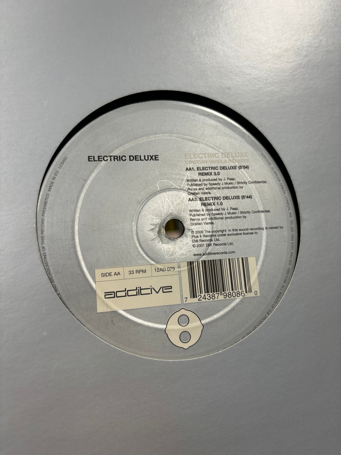 Electric Deluxe: Christian Vatela Remixes, 12inch, reissue, Limited Edition, Additive, UK 2001