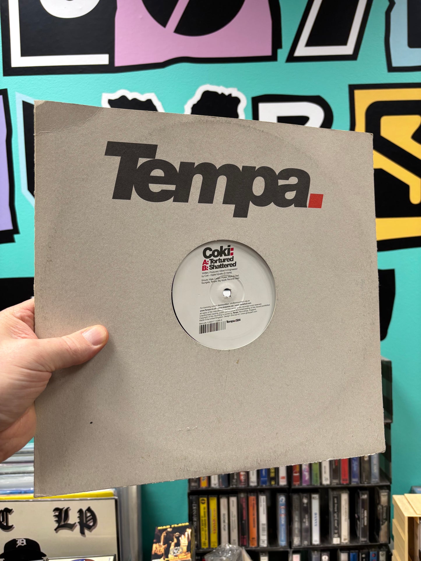 Coki: Tortured/Shattered, 12inch, 1st pressing, Tempa, UK 2006