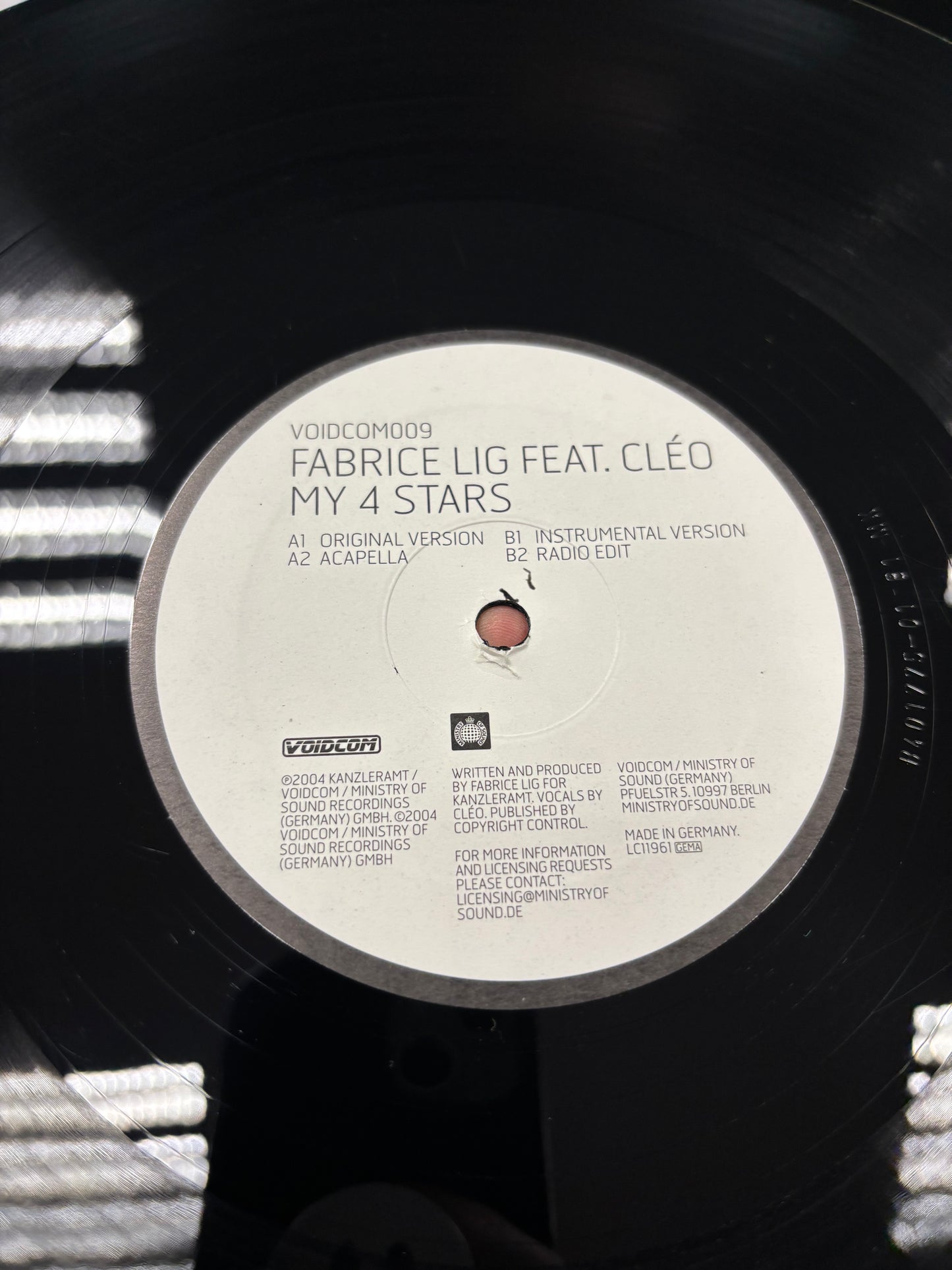 Fabrice Lig feat. Cléo: My 4 Stars, 12inch, Only pressing, Voidcom, Germany 2004
