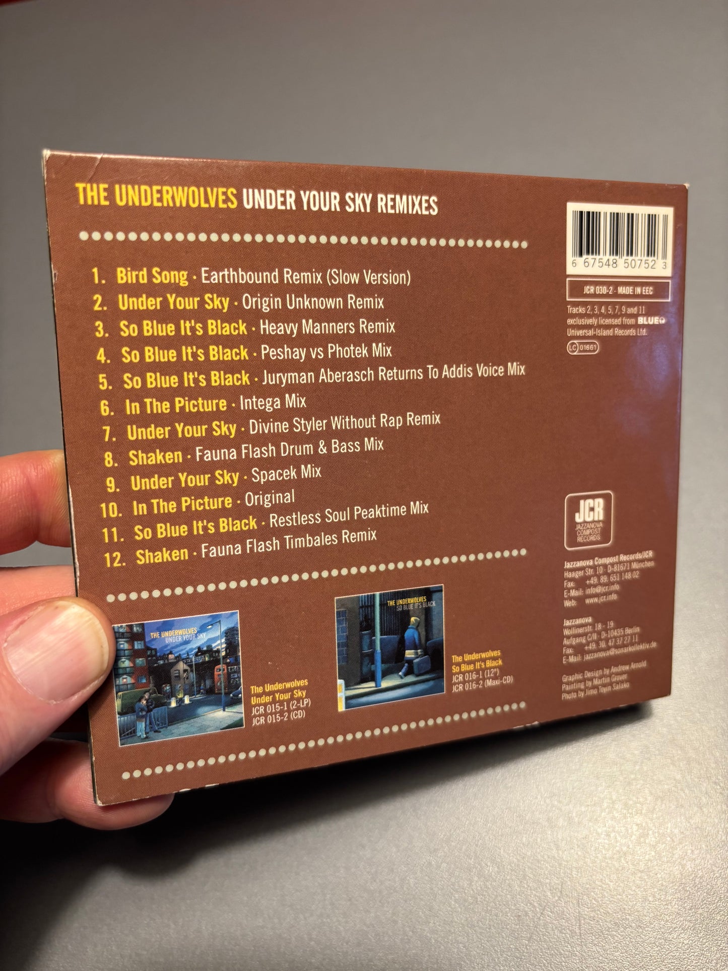 The Underwolves: Under Your Sky Remixes, CD, compilation, Digipak, Jazzanova Compost Records, Germany 2002