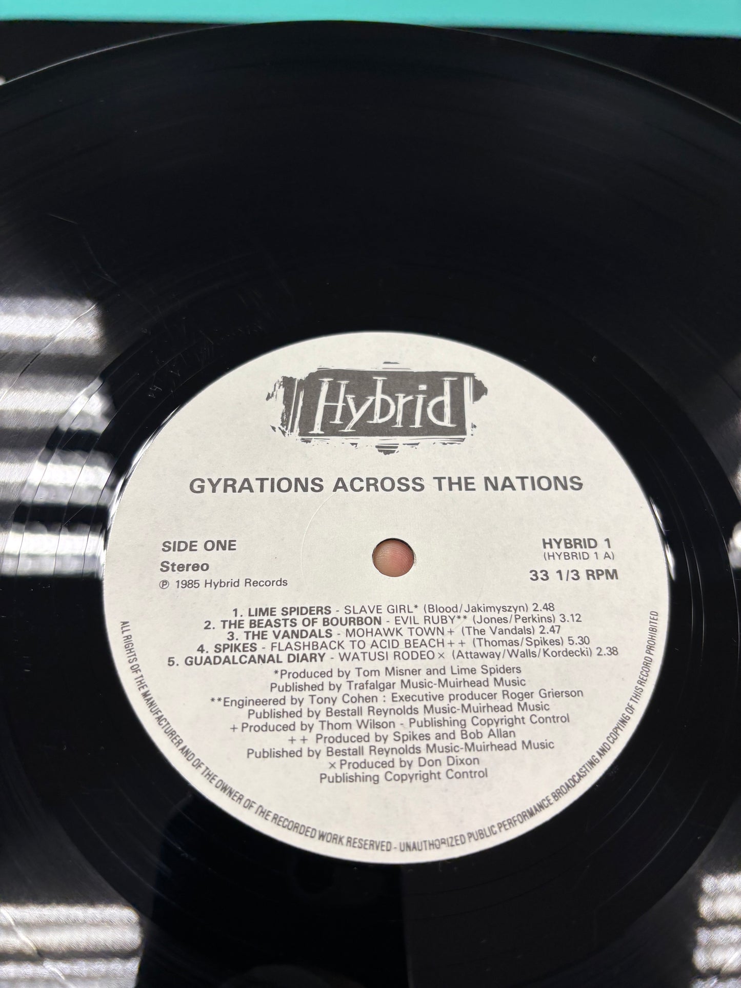Hybrid (Gyrations Across The Nations), LP, 1st pressing, compilation, Hybrid Records, UK 1985