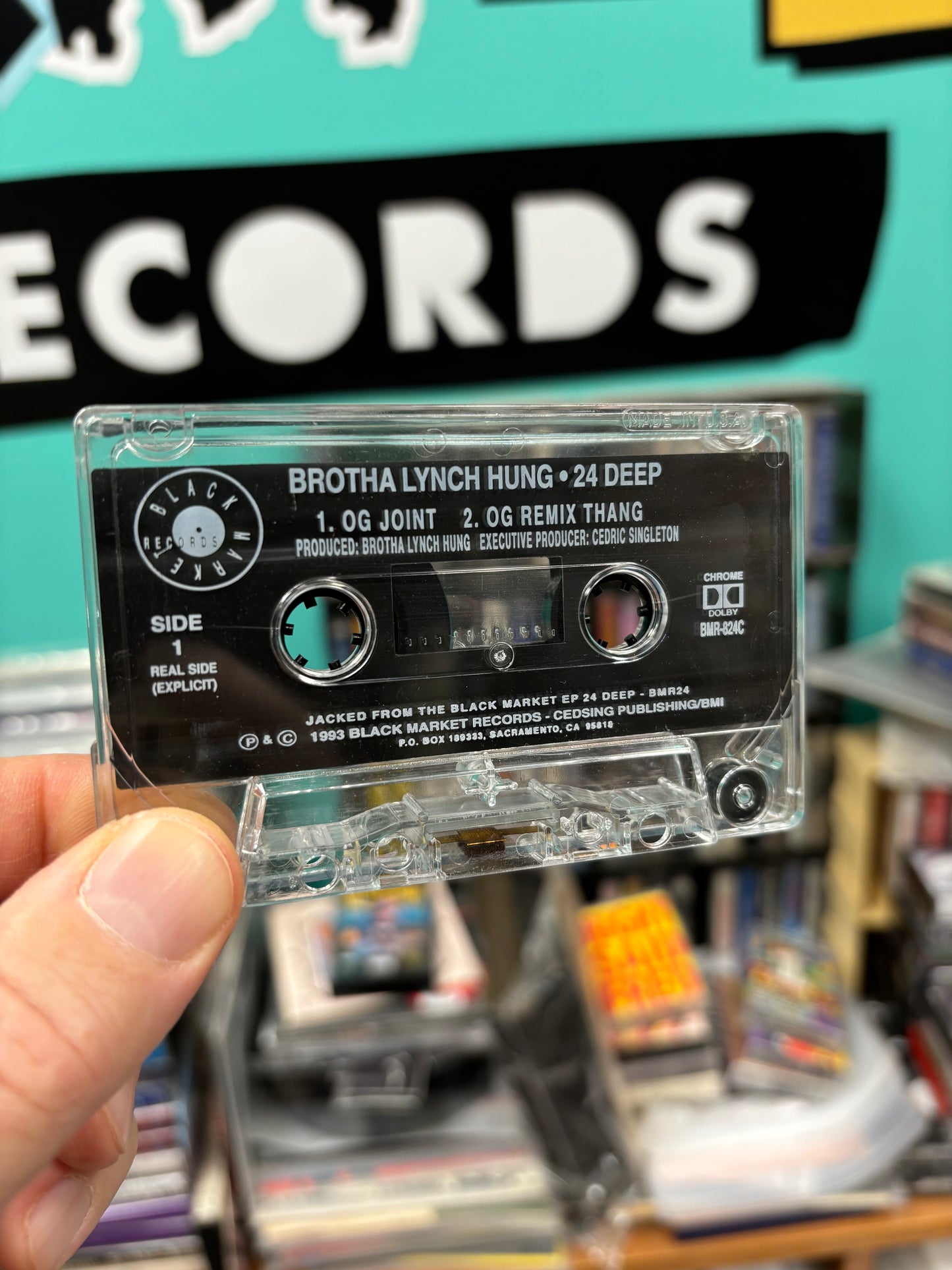 Brotha Lynch Hung: 24 Deep, C-cassette single, 1st pressing, Only cassette pressing, Black Market Records, US 1993