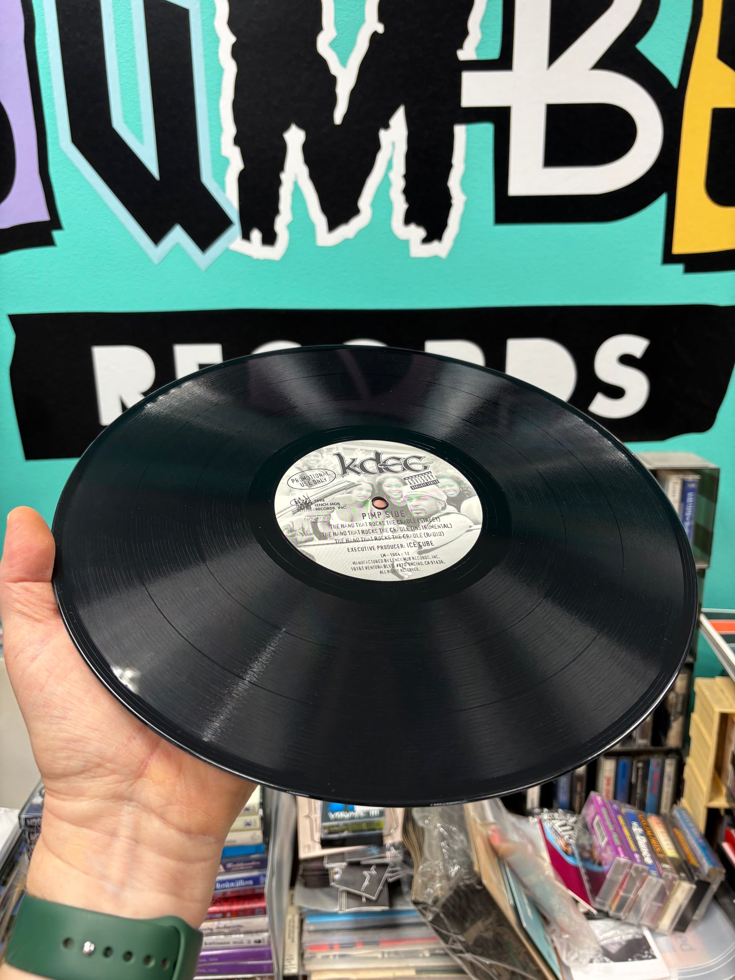 K-Dee: Hittin’ Corners/The Hand That Rocks The Cradle, 12inch, Promo, 1st pressing, Only vinyl pressing, Lench Mob Records, US 1994