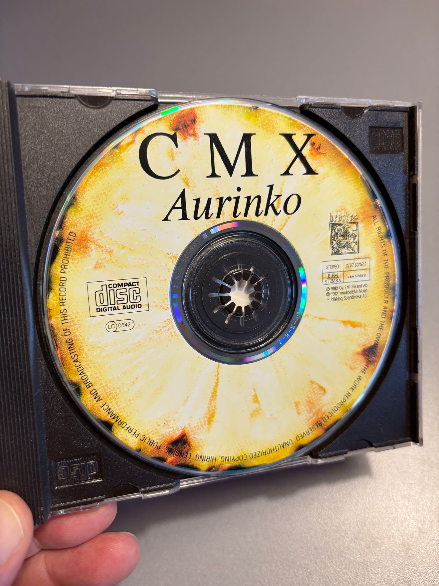 CMX: Aurinko, CD, 1st pressing, Herodes, Finland 1992