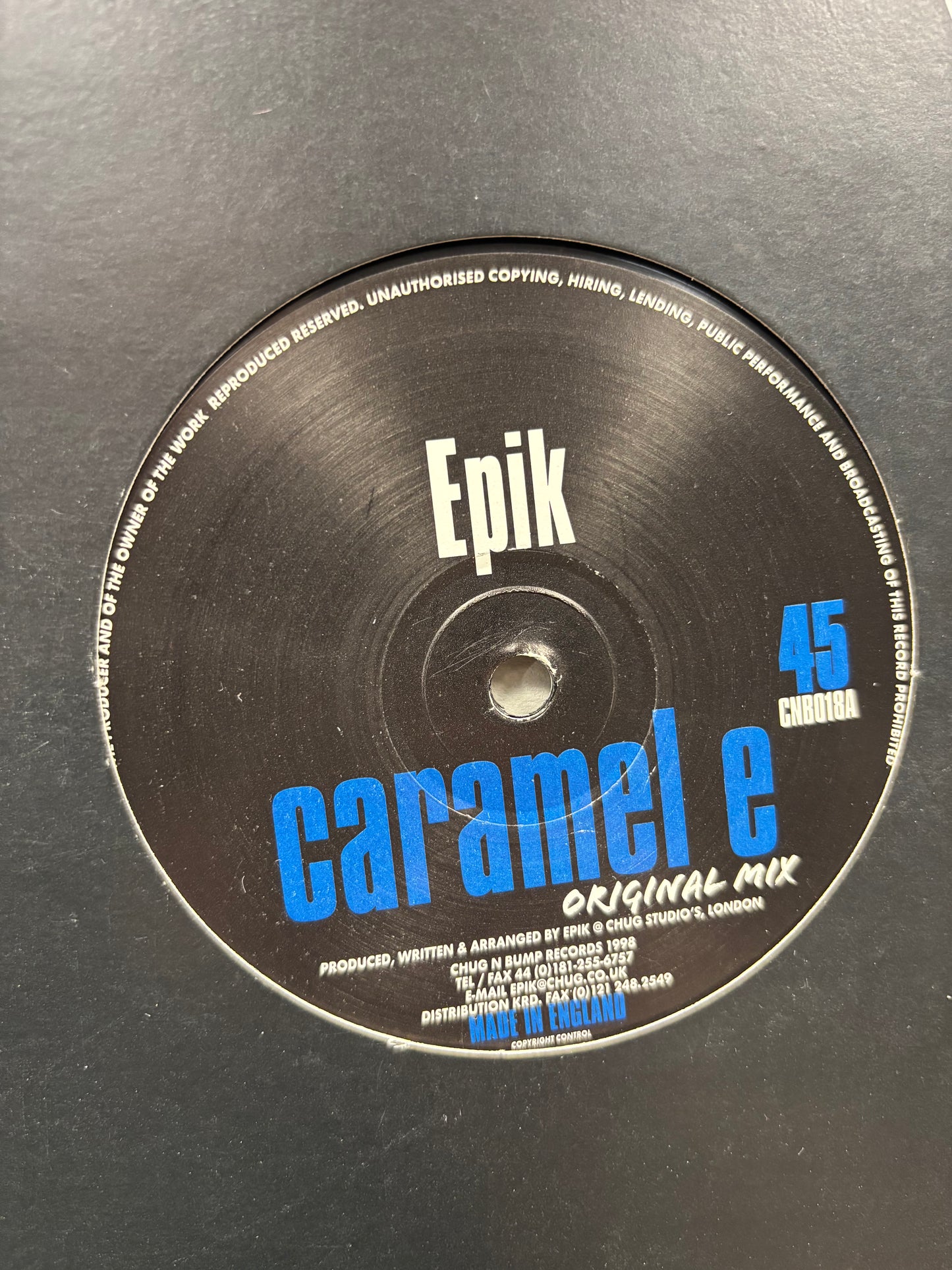 Epik: Caramel E, 12inch, Only official pressing, Chug N Bump Records, UK 1998