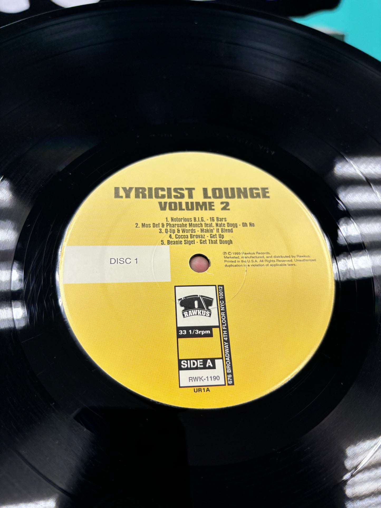 Lyricist Lounge 2, 2LP, Only proper vinyl pressing, Rawkus, US 2000