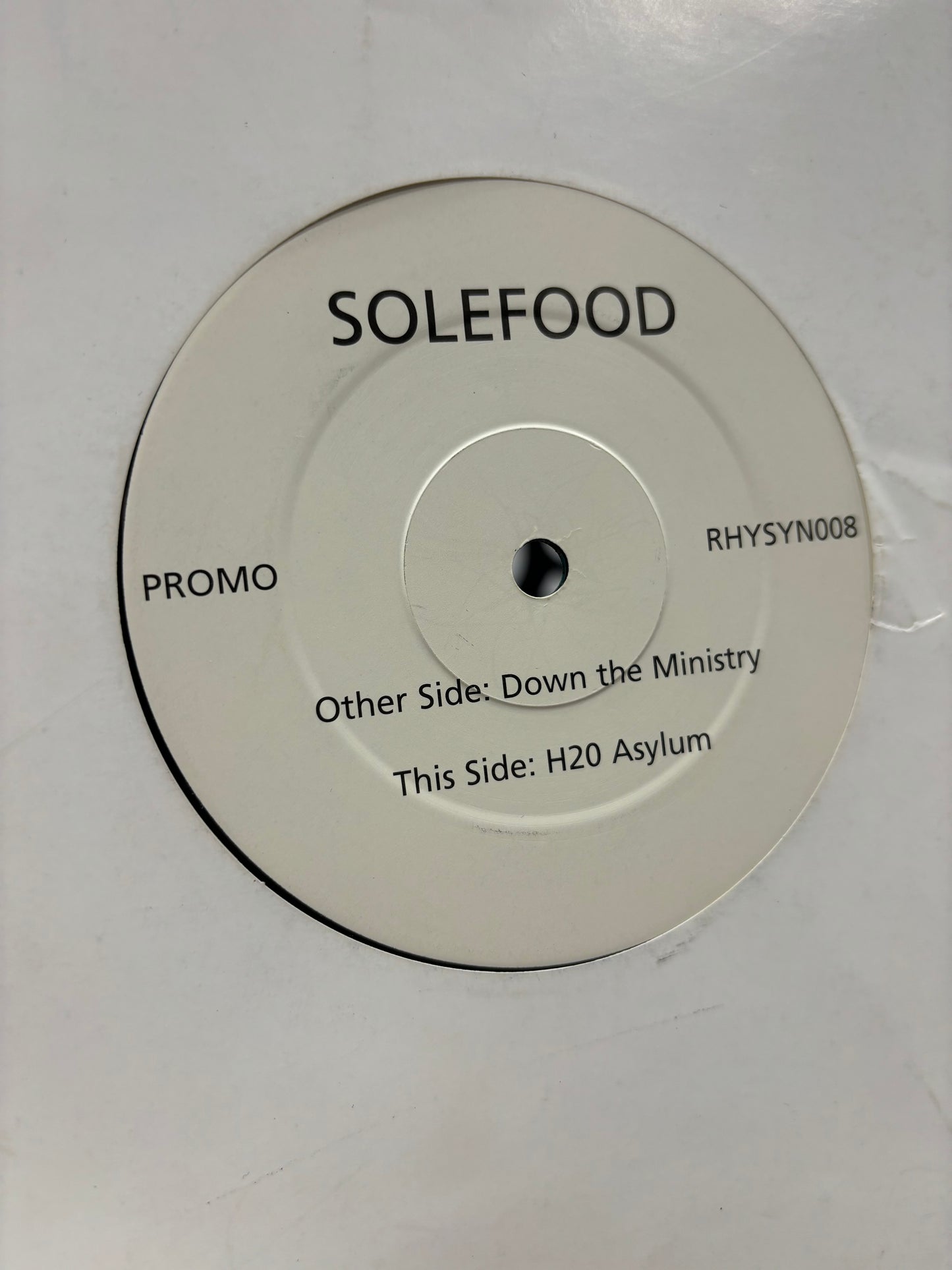 Solefood: Down The Ministry, 12inch, Promo, Rhythm Syndicate Records, UK 2000