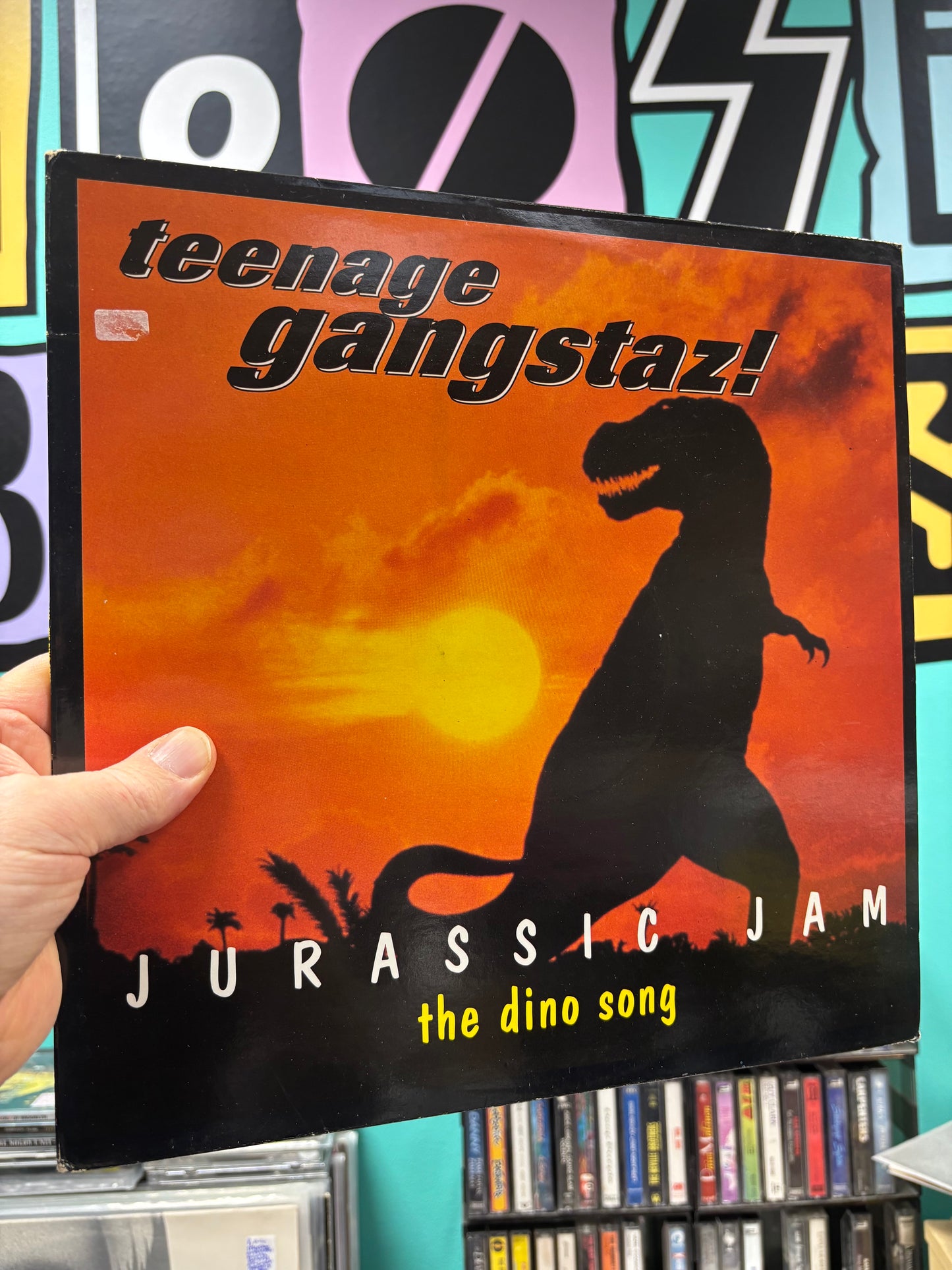 Teenage Gangtaz!: Jurassic Jam - The Dino Song, 12inch, Only vinyl pressing, Hansa, Netherlands 1993
