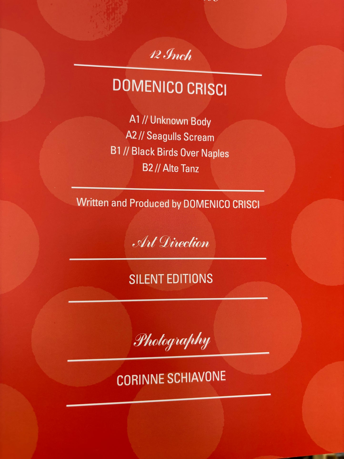 Domenico Crisci: Issue N• Twelve, 12inch, Black vinyl, Jealous God, US 2016