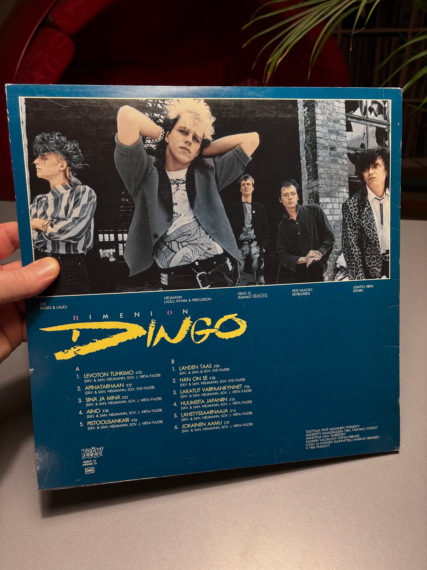 Dingo: Nimeni on Dingo, LP, 1st pressing, Kräk!, Finland 1984
