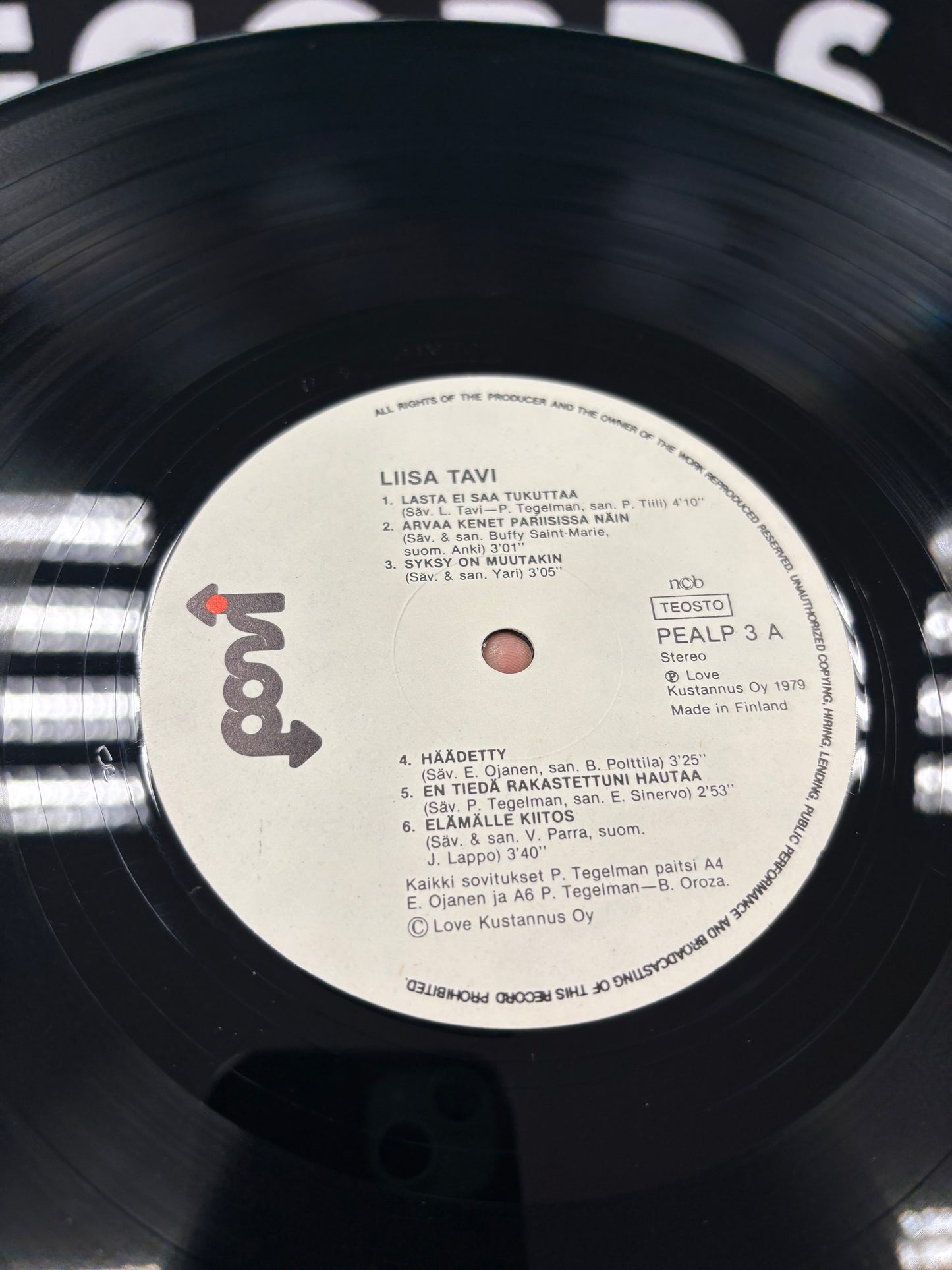 Liisa Tavi: Liisa Tavi, LP, 1st pressing, Ponsi, Finland 1979