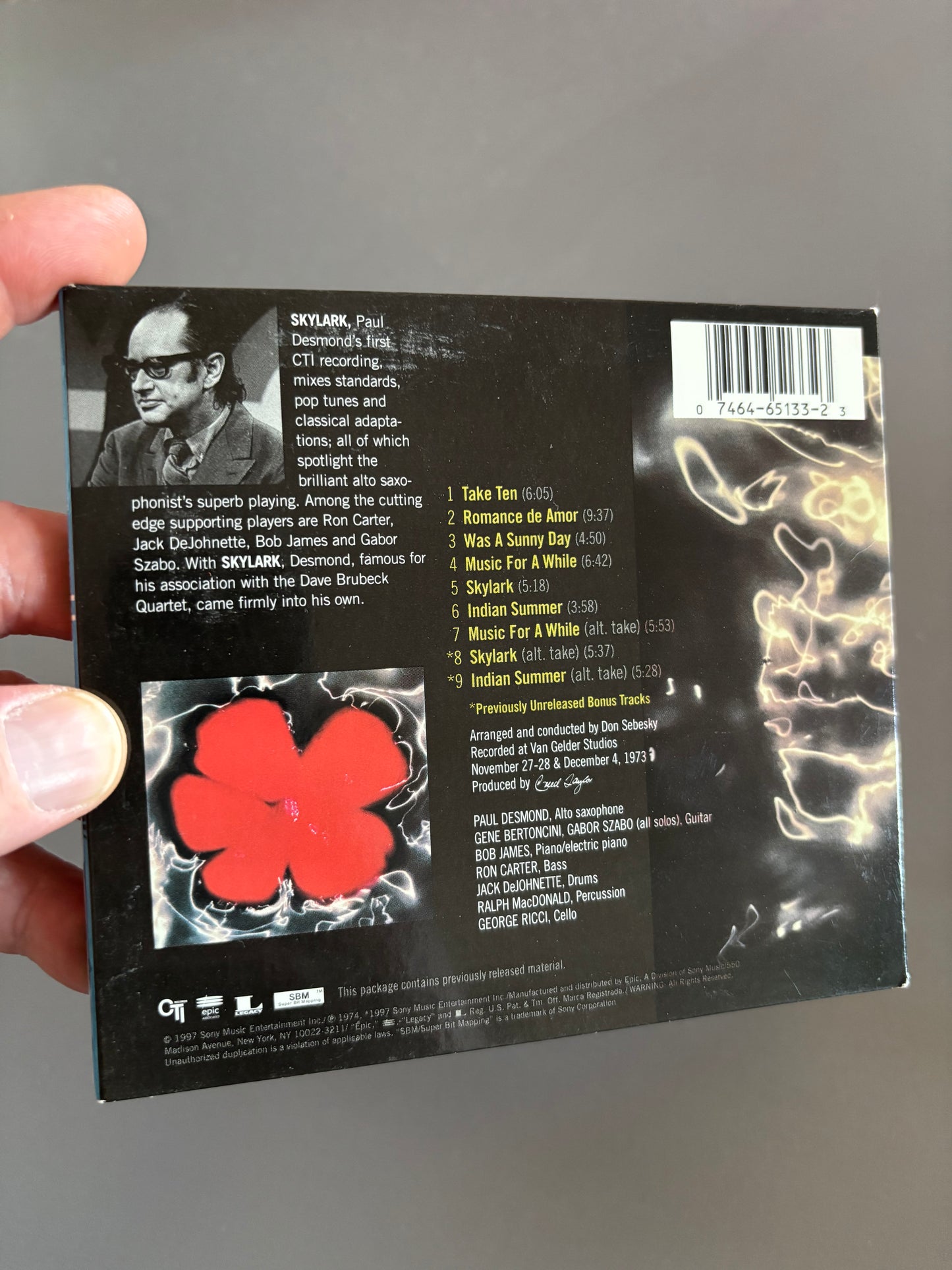 Paul Desmond: Skylark, CD, reissue, remastered, Digipak, CTI Records, US 1997
