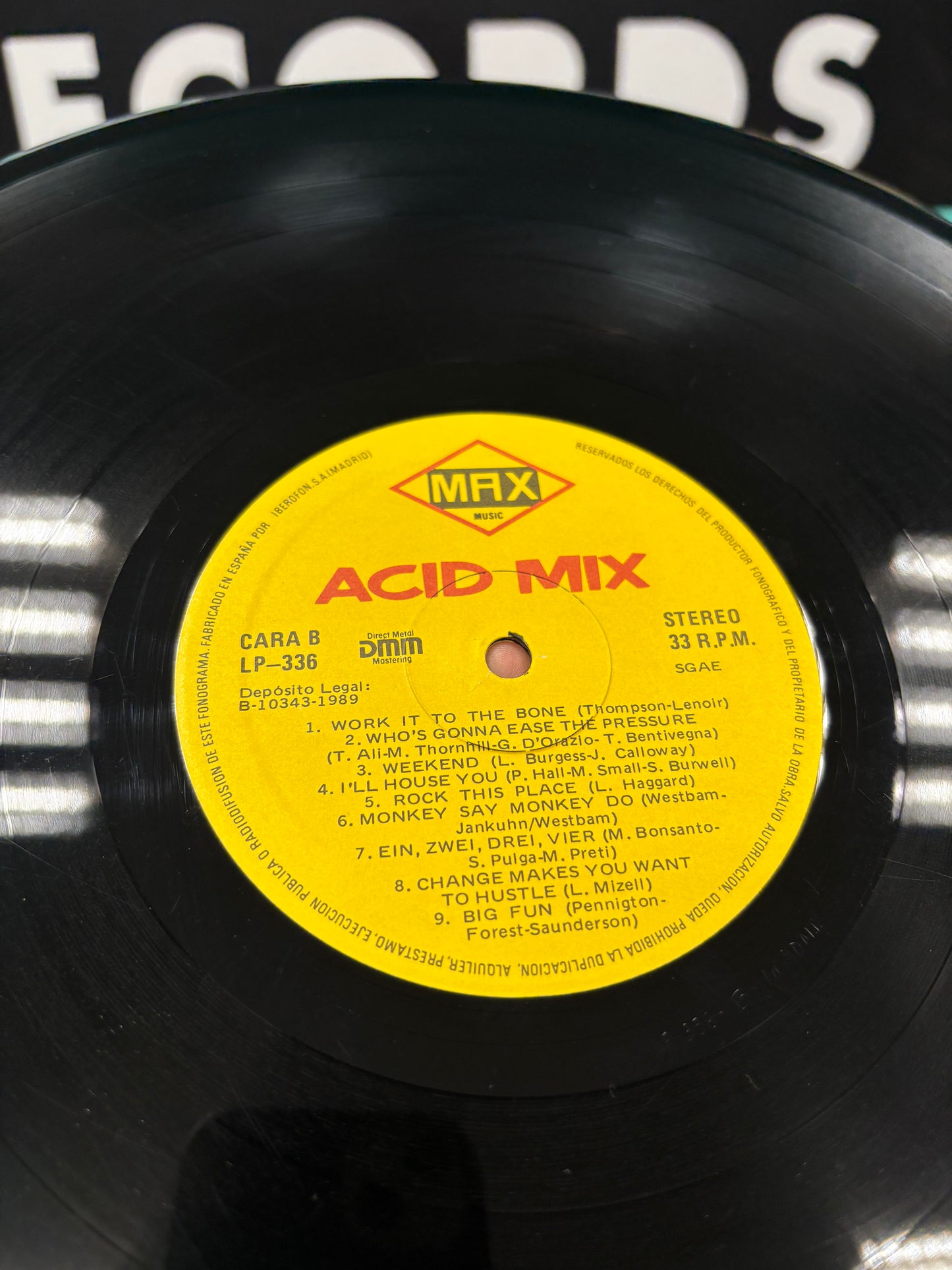 Acid Mix, LP, Compilation, Partially Mixed, 1st pressing, Only LP version, Max Music, Spain 1989
