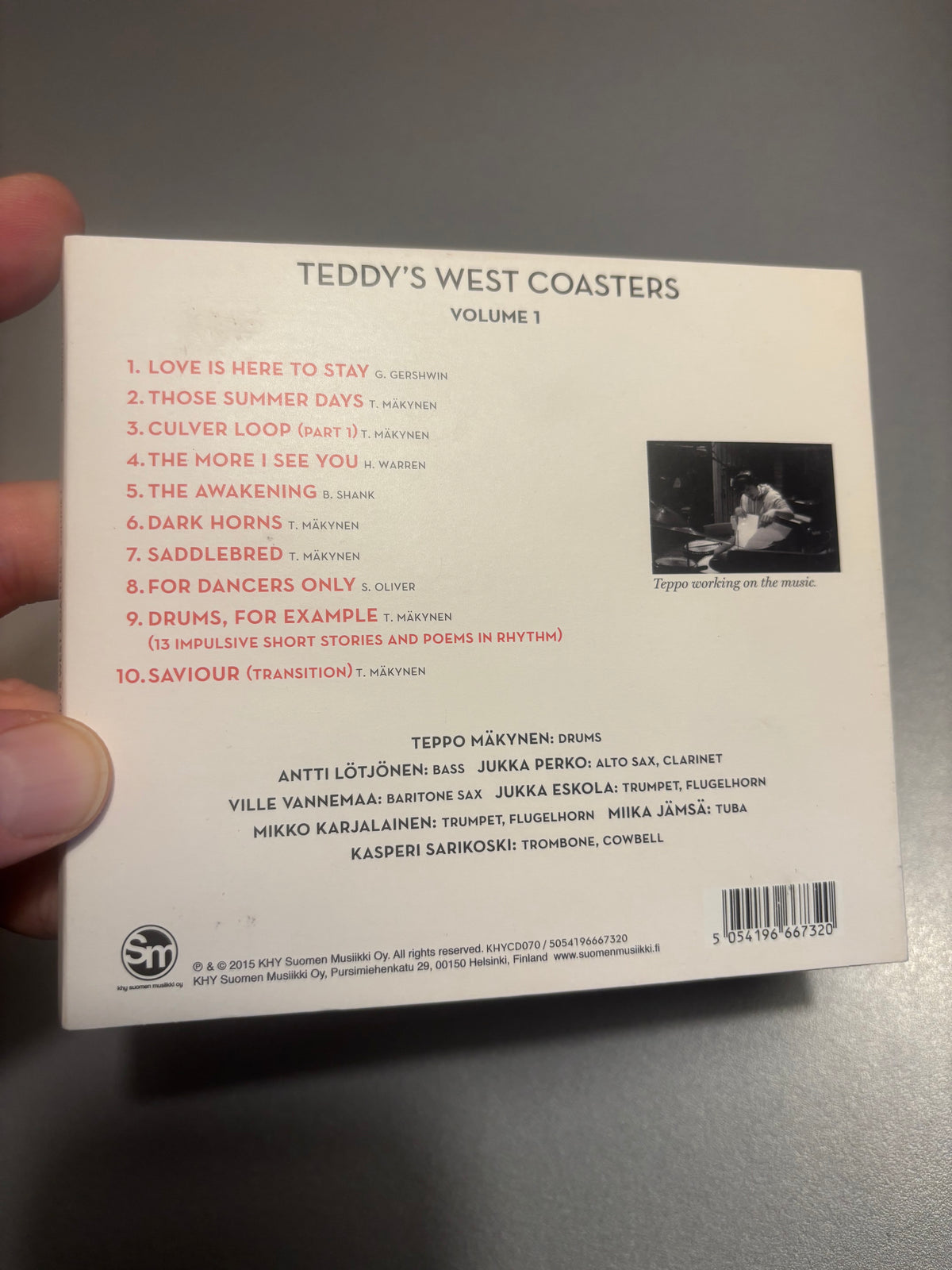 Teddy’s West Coasters: Volume 1, CD, KHY Suomen Musiikki OY, Finland 2015