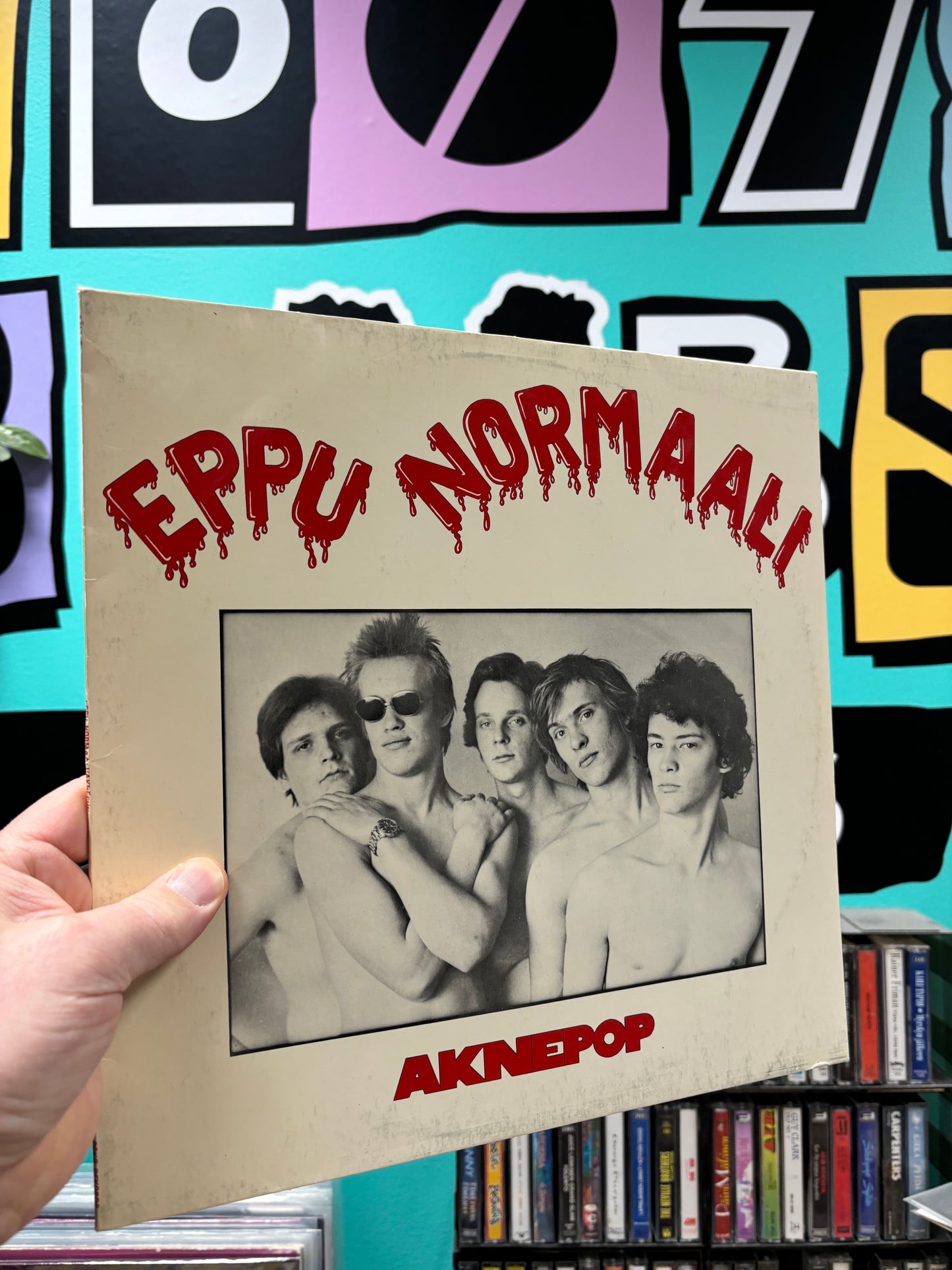 Eppu Normaali: Aknepop, LP, 1st pressing, Pink/Green Labels, Poko Rekords, Finland 1978