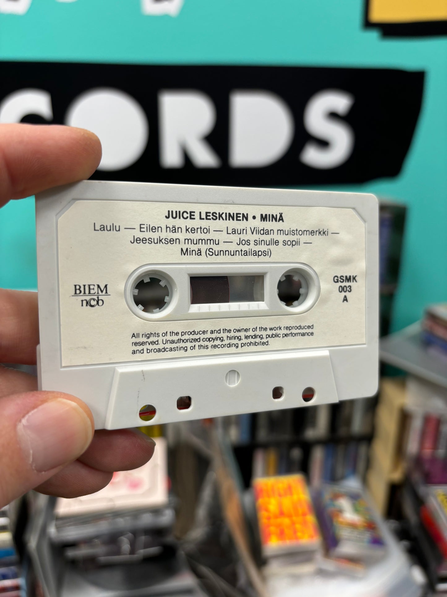 Juice Leskinen: Minä, C-cassette, Only cassette pressing, Grand Slam, Finland 1987