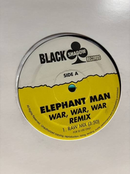 Elephant Man: War, War, War Remix, 12inch, Black Shadow Records, US year?