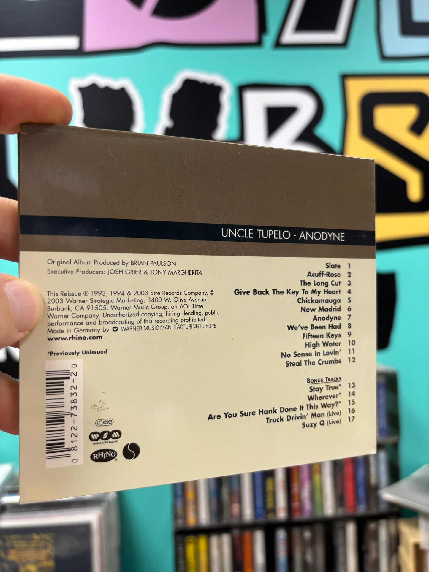 Uncle Tupelo: Anodyne, CD, reissue, remastered, Rhino Records, Warner Records, Sire, UK & Europe 2003