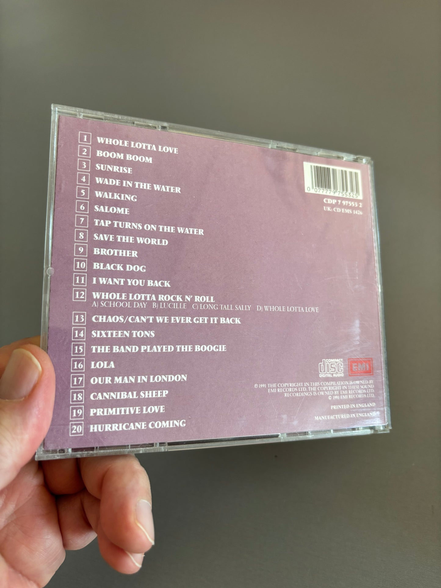CCS (Collective Consciousness Society): Whole Lotta Love, CD, Only CD pressing, compilation, EMI, UK 1991