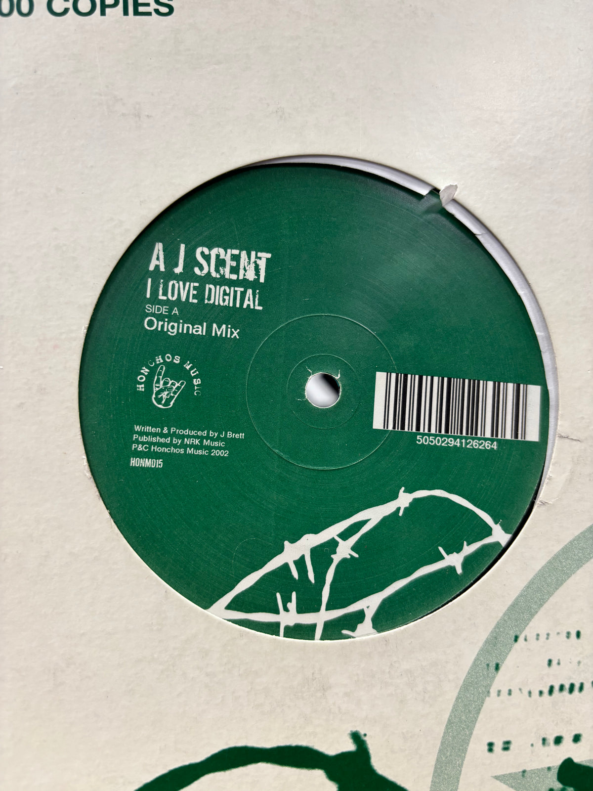 A J Scent: I Love Digital, 12inch, Limited Edition, Honchos Music, UK 2002