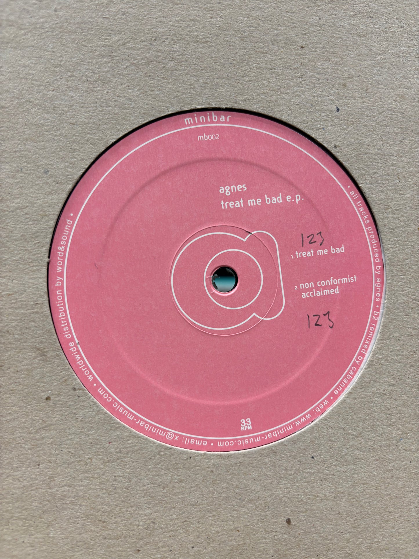 Agnes: Treat Me Bad E.P., 12inch, Only pressing, Minibar, France 2005