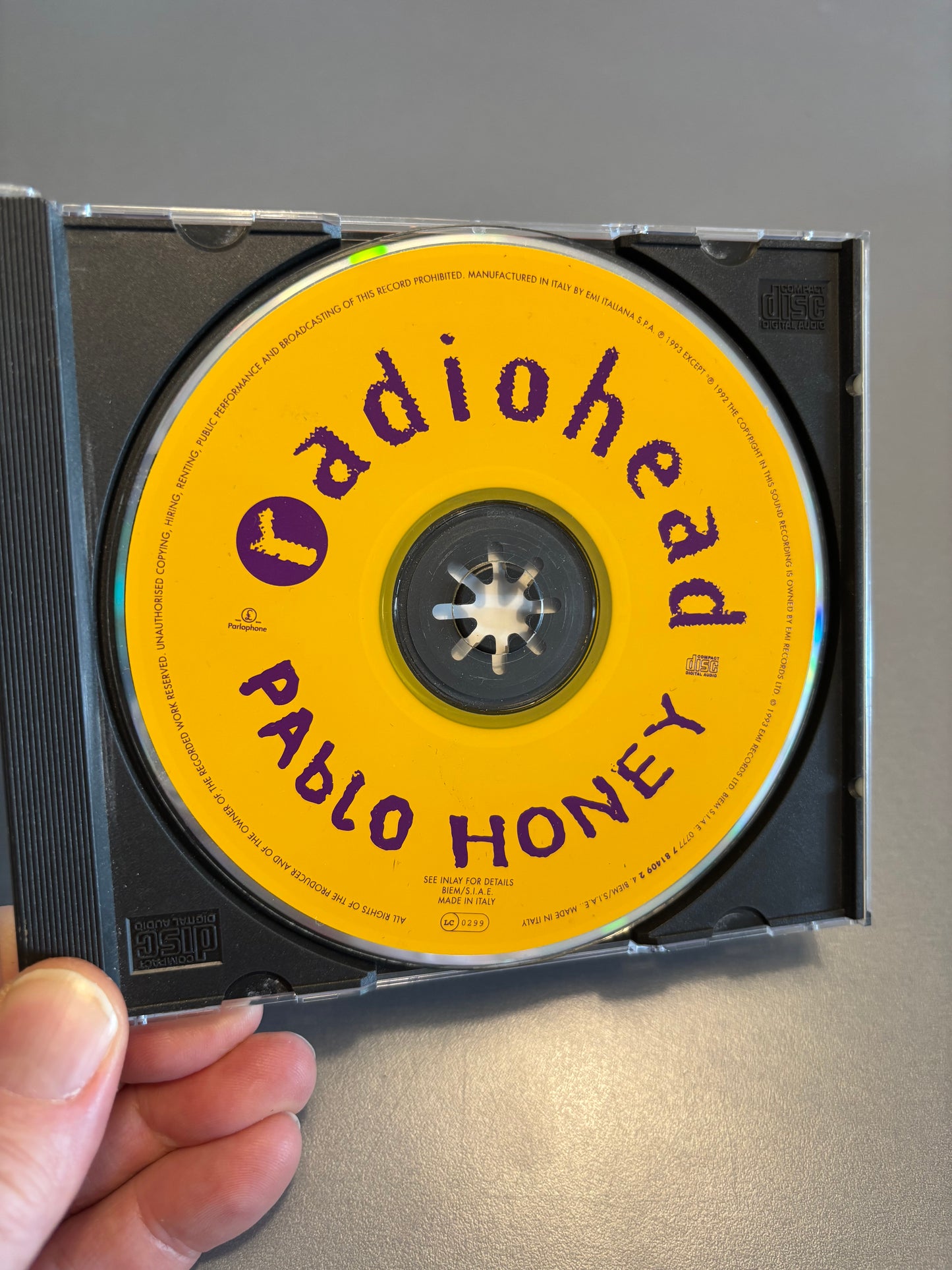 Radiohead: Pablo Honey, CD, repress, Parlophone, Europe year?