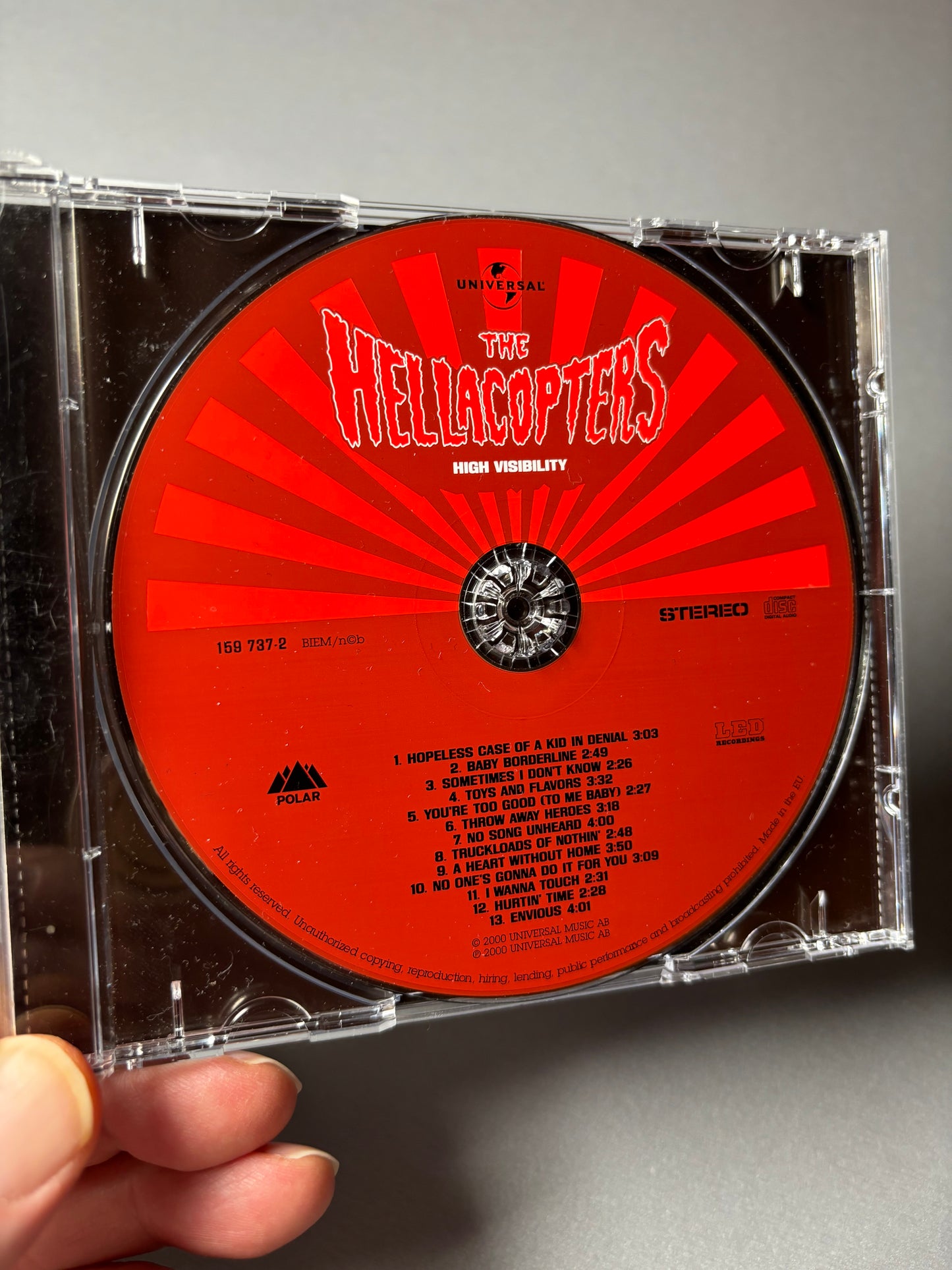 The Hellacopters: High Visibility, CD, 1st pressing, Polar, Universal, LED Recordings, Psychout Records, Sweden 2000