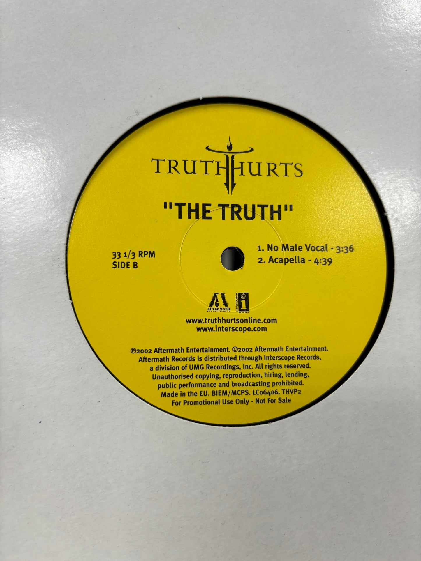 Truth Hurts: The Truth, 12inch, promo, Interscope Records, Aftermath Records, Europe 2002