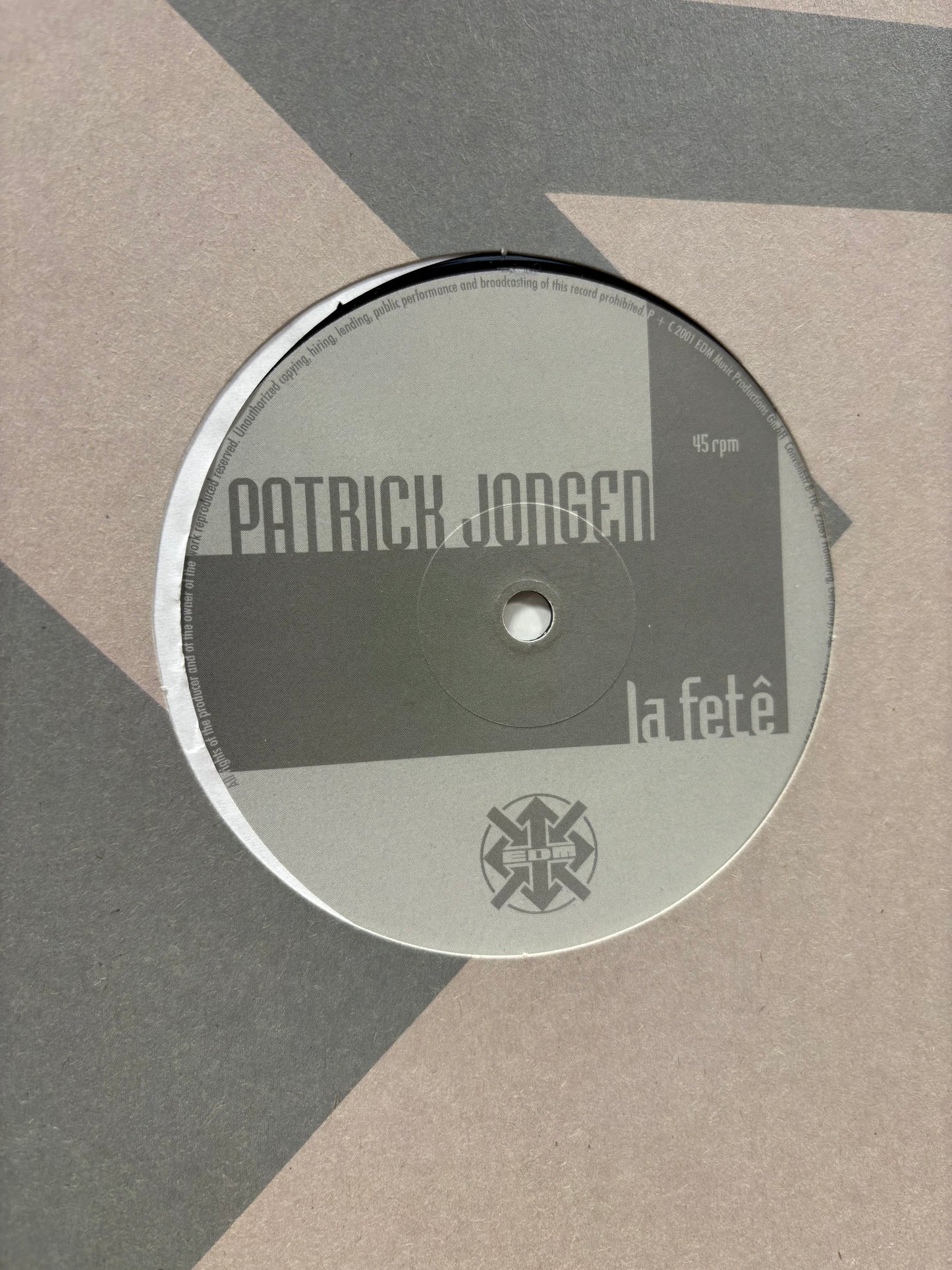 Patrick Jongen: La Fête, 12inch, 1st pressing, EDM, Germany 2001