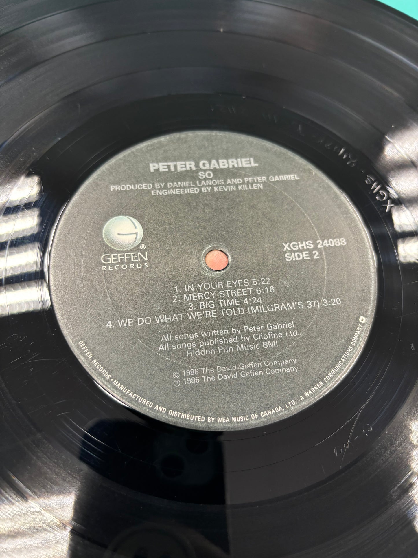 Peter Gabriel: So, LP, Geffen Records, Canada 1986