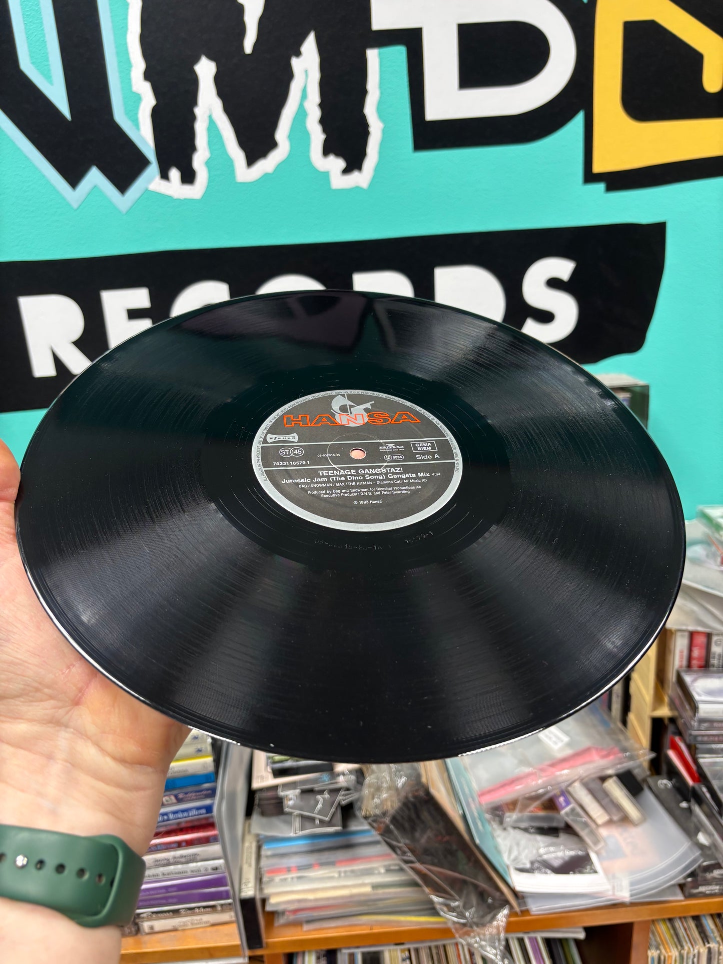 Teenage Gangtaz!: Jurassic Jam - The Dino Song, 12inch, Only vinyl pressing, Hansa, Netherlands 1993