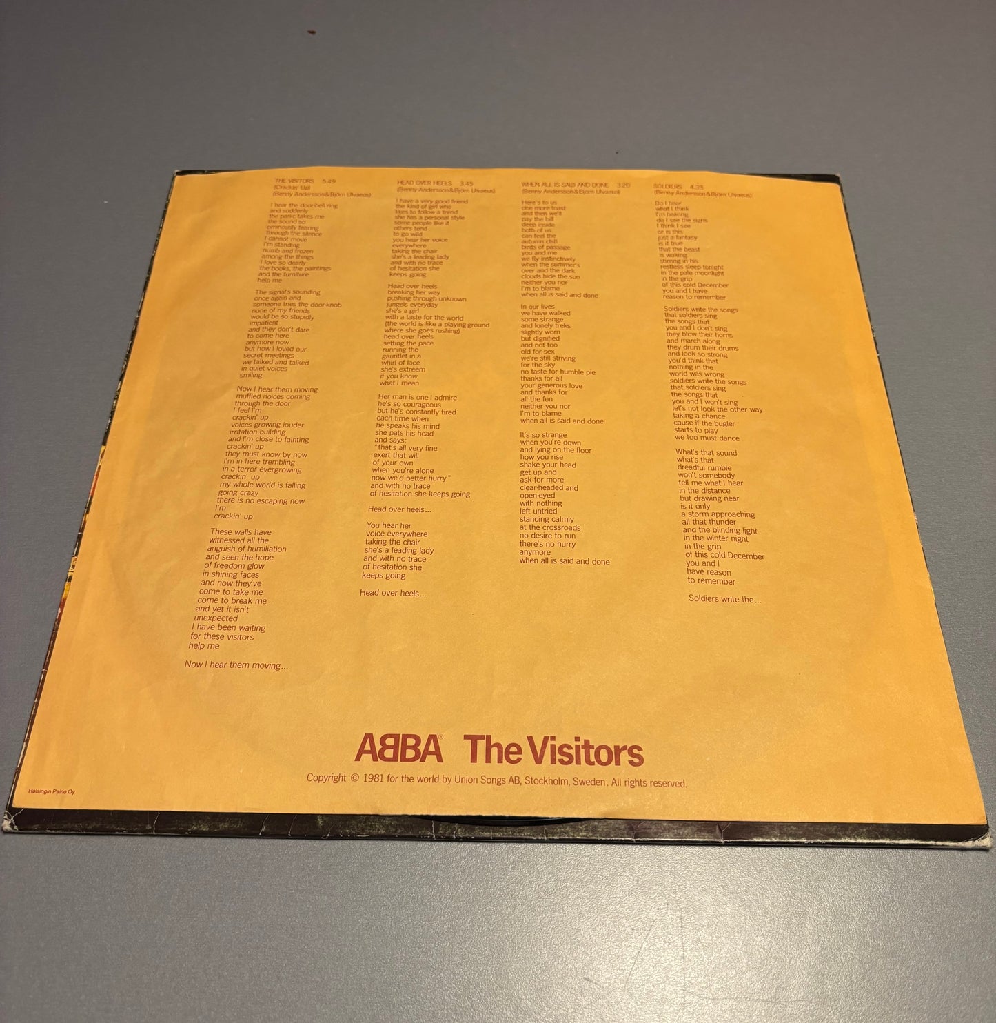 ABBA: The Visitors, LP, Polar, Sweden 1981