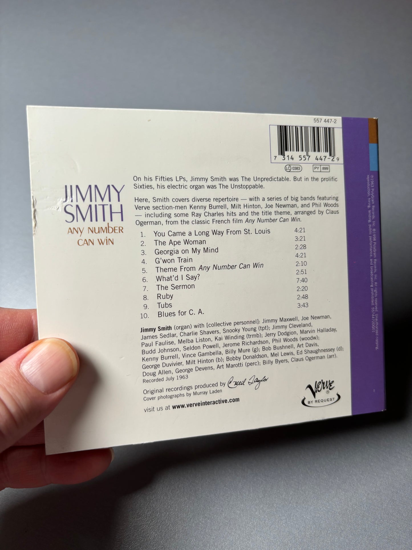 Jimmy Smith: Any Number Can Win, CD, reissue, remastered, Digipak, Verve Records, Europe 1998