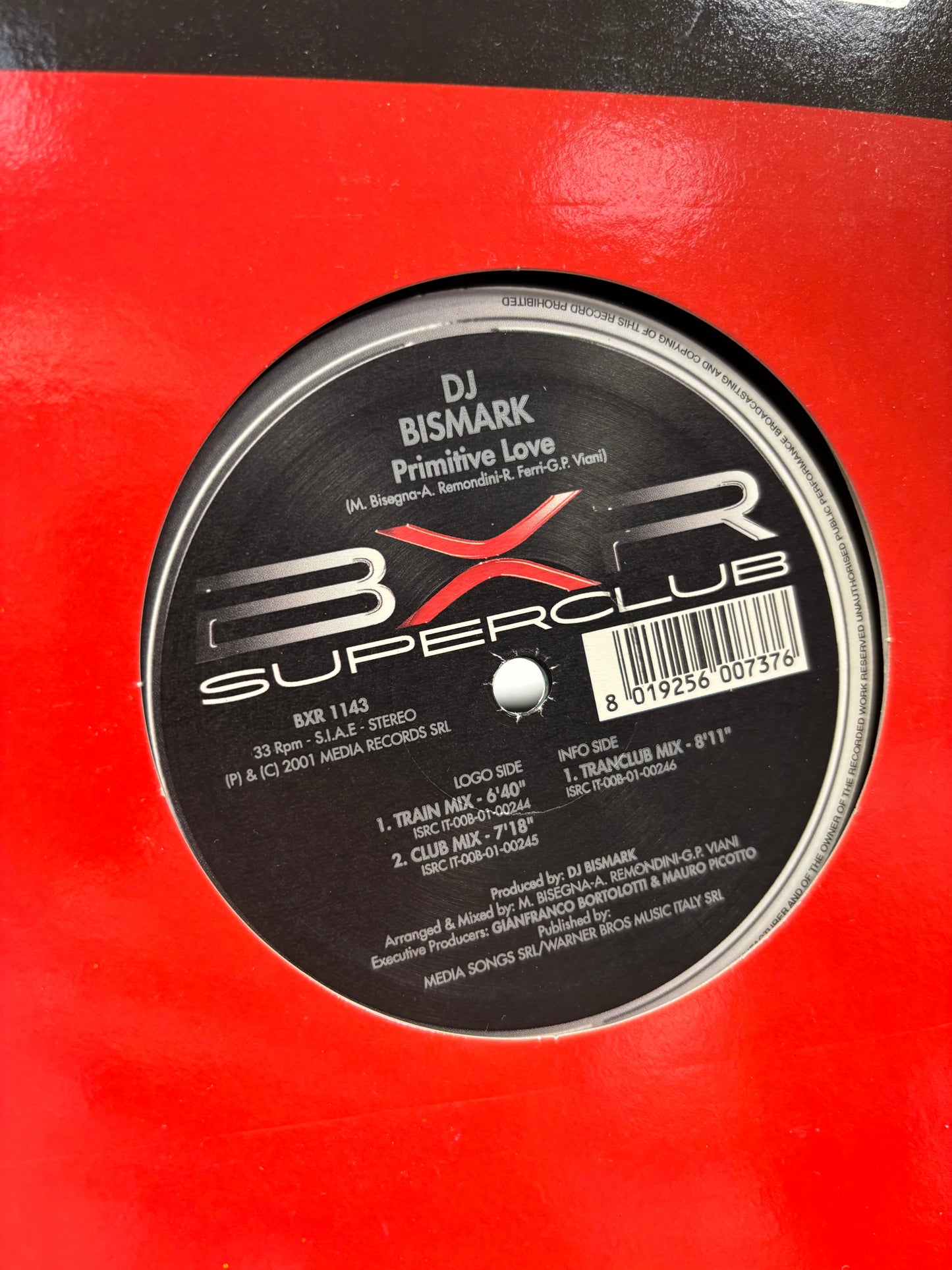 DJ Bismark: Primitive Love, 12inch, 1st pressing, BXR, Italy 2001