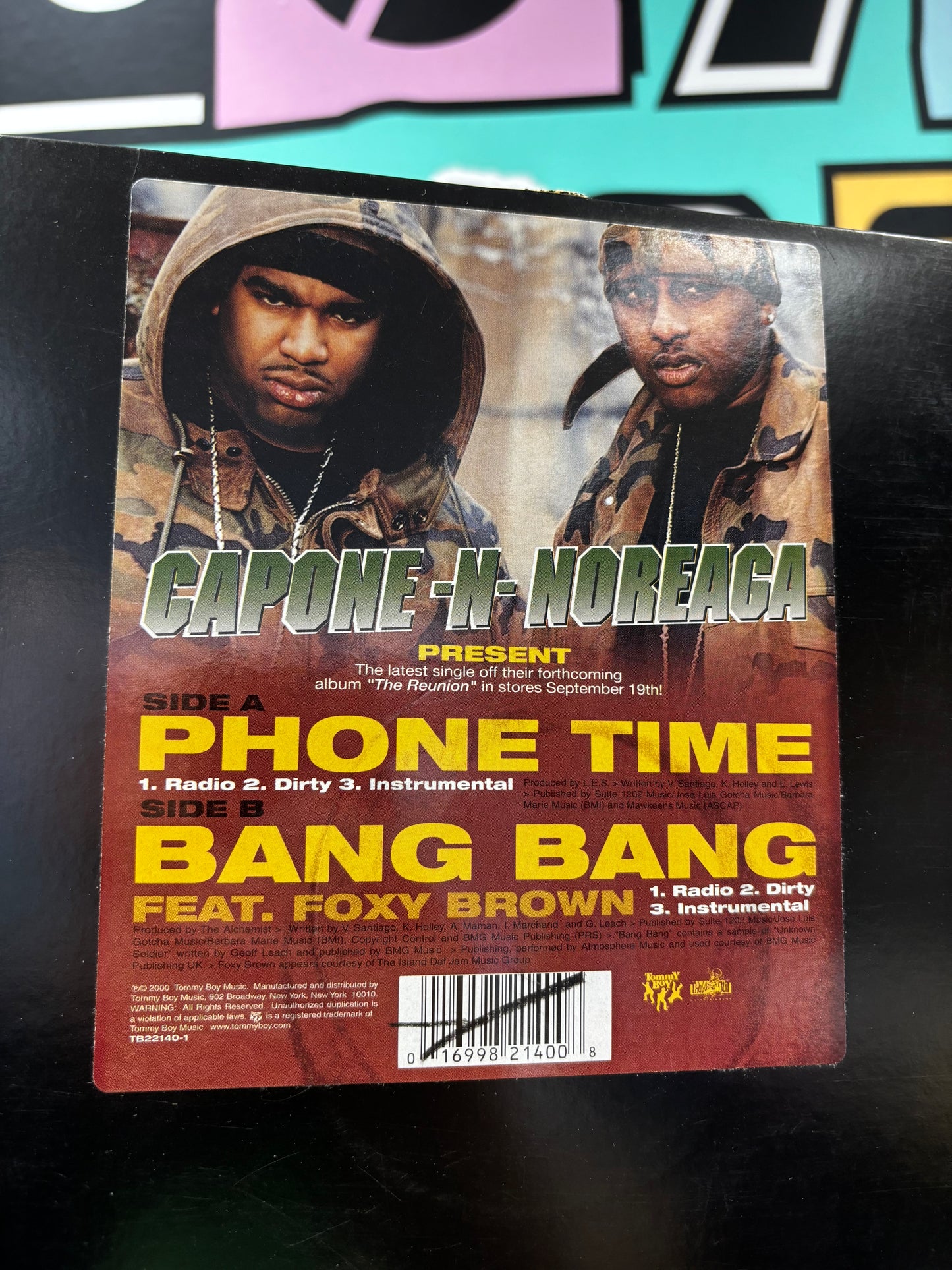 Capone -N- Noreaga: Phone Time/Bang Bang, 12inch, 1st pressing, Only official vinyl pressing, Tommy Boy, US 2000