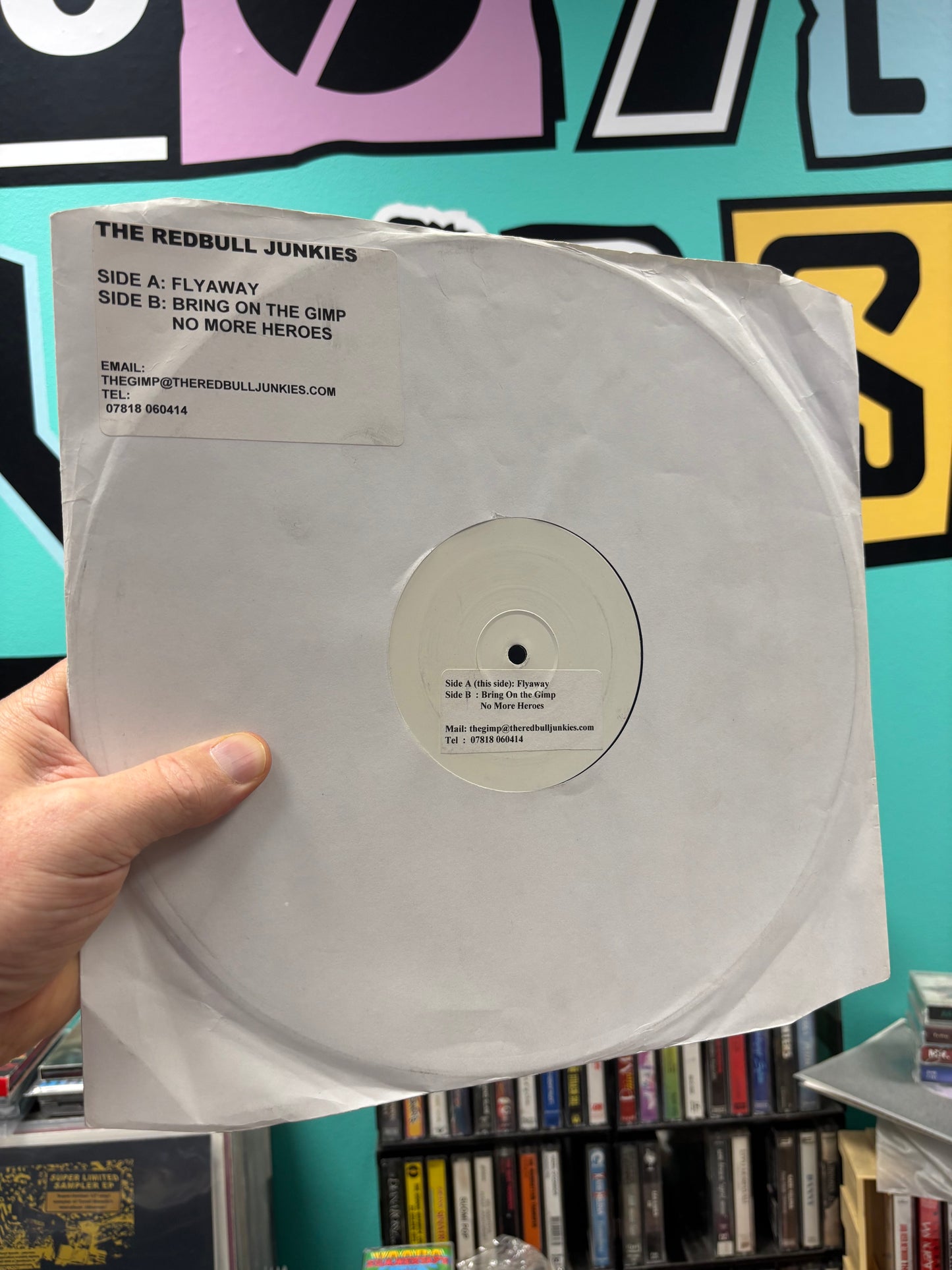 The Red Bull Junkies: Flyaway, 12inch, Only pressing, white label, Not On Label, UK Year?