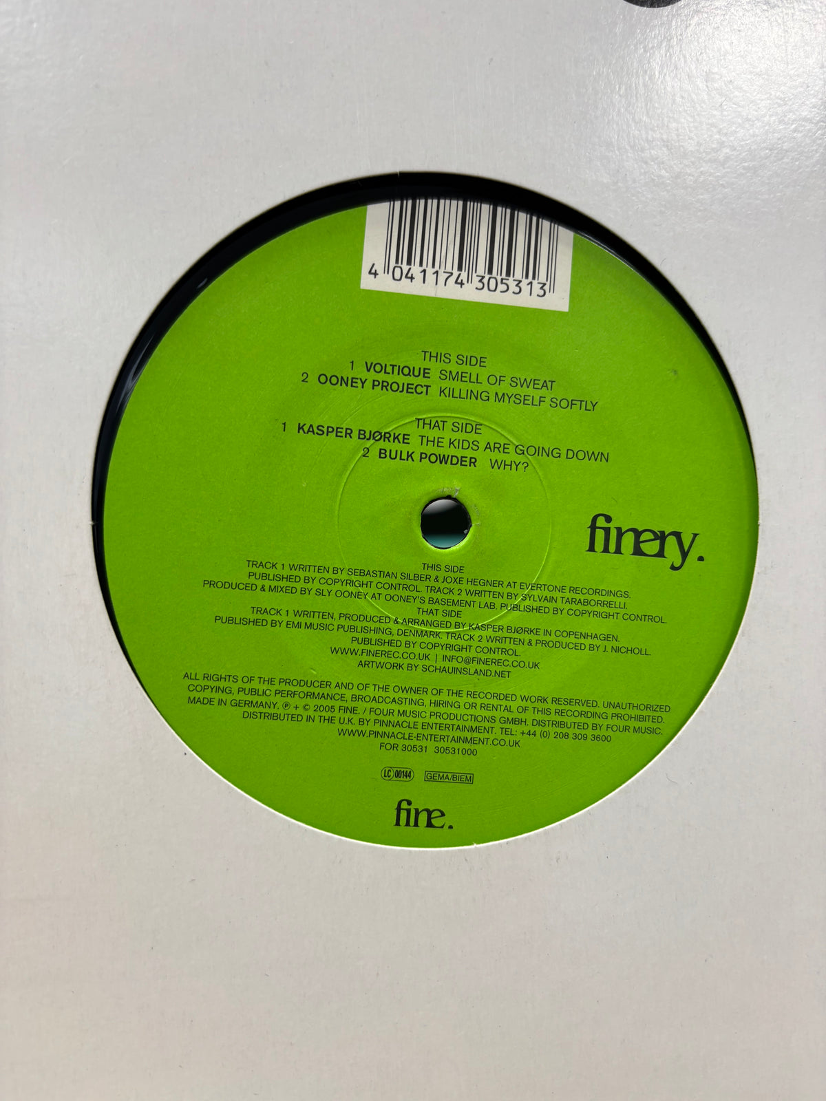 Finery EP, 12inch, Only pressing, Fine, Germany 2005