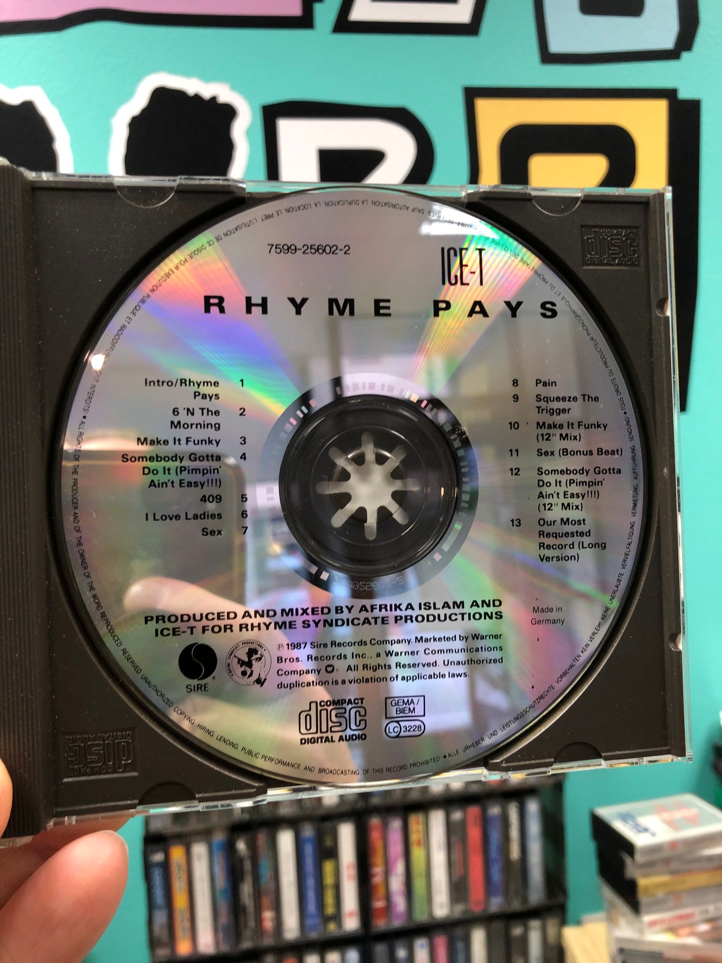 Ice-T: Rhyme Pays, reissue, CD, Europe 1987