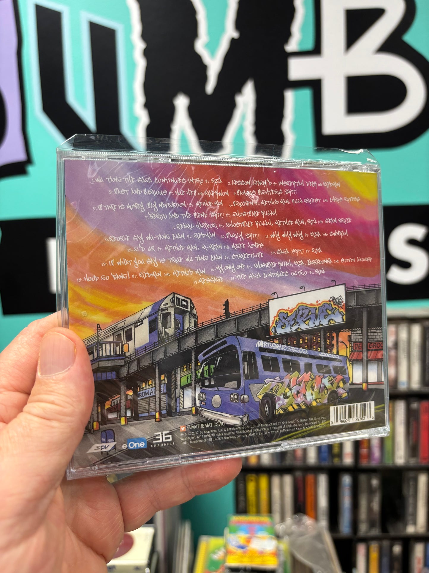 Wu-Tang: The Saga Continues, Box Set, CD, CD instrumentals, 2LP gatefold purple vinyl, cartoon, t-shirt, rolling paper, Limited Edition, 36 Chambers, eOne, SPV, UK & Europe 2017