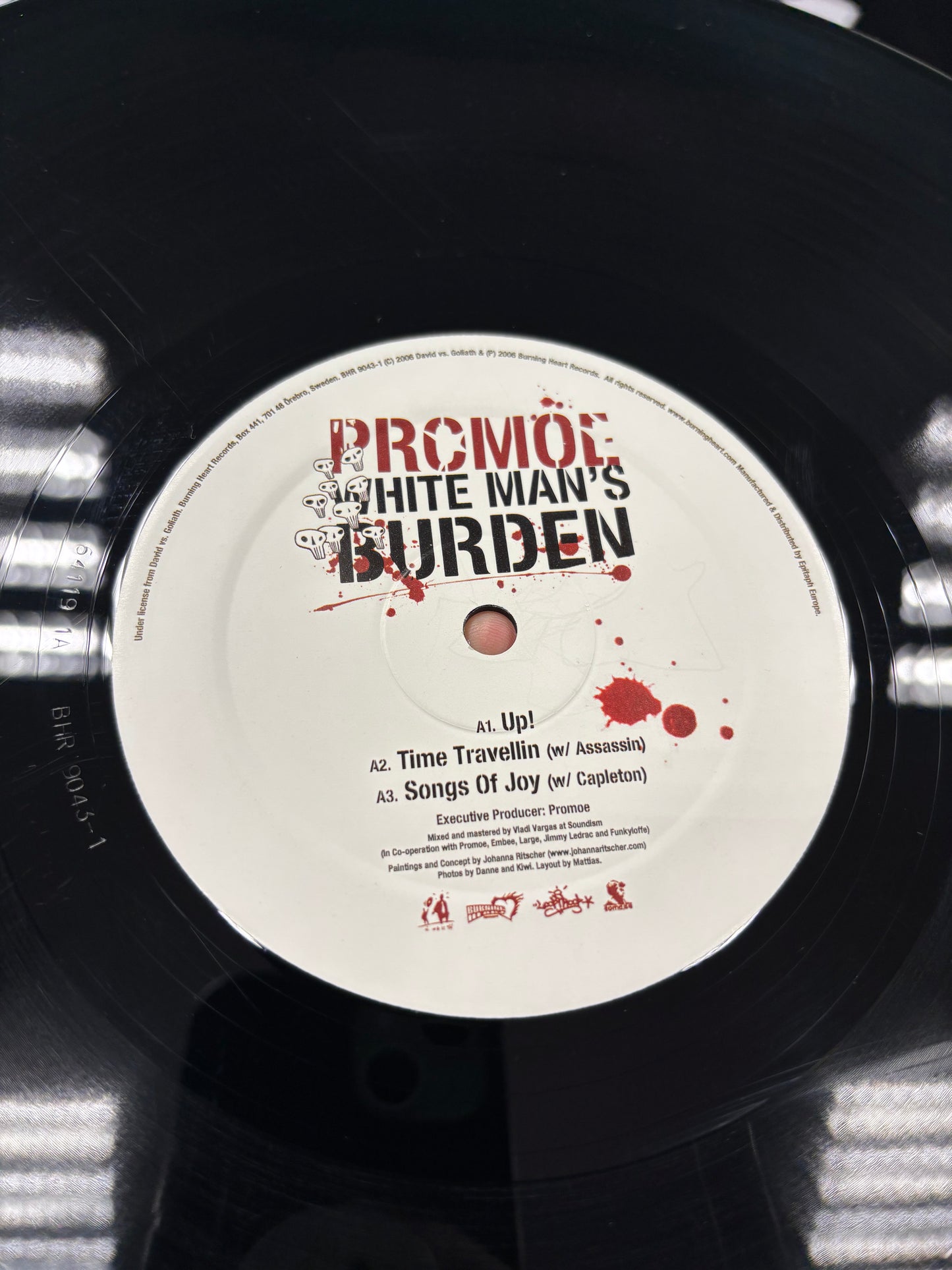 Promoe: White Man’s Burden, 2LP, 1st pressing, Only official vinyl pressing, gatefold, Burning Heart Records, David Vs. Goliath, Sweden 2006