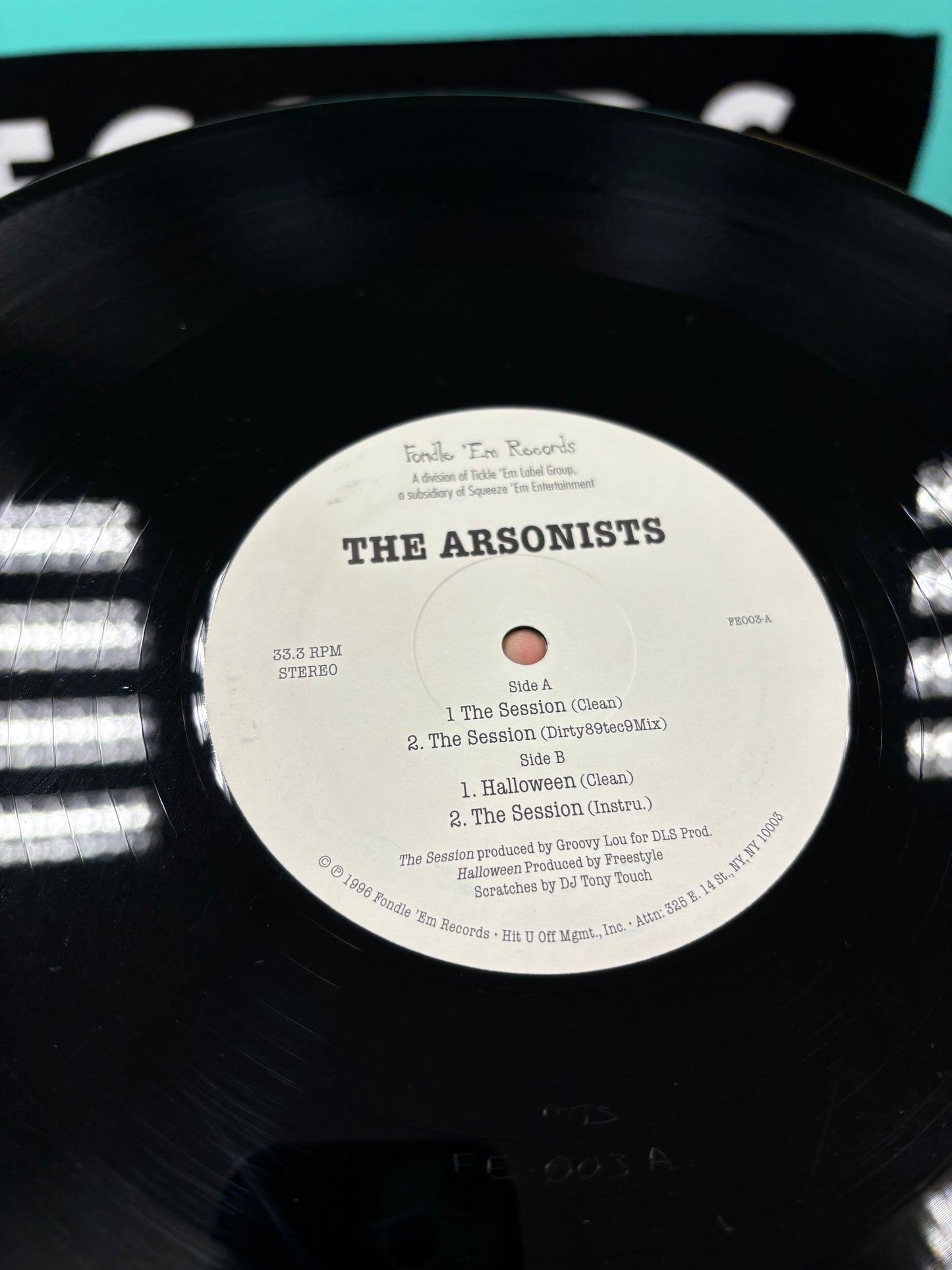 The Arsonists: The Session, 12inch, 1st pressing, Fondle ’Em Records, US 1996