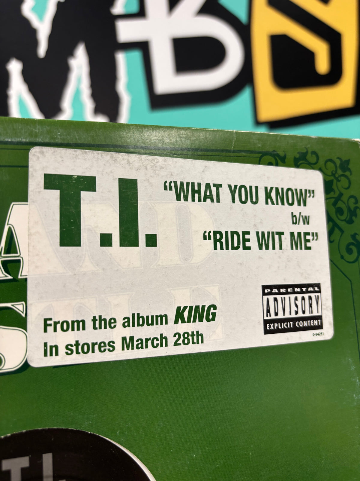 T.I. : What You Know/Ride Wit Me, 12inch, 1st pressing, Atlantic, Grand Hustle, US 2006